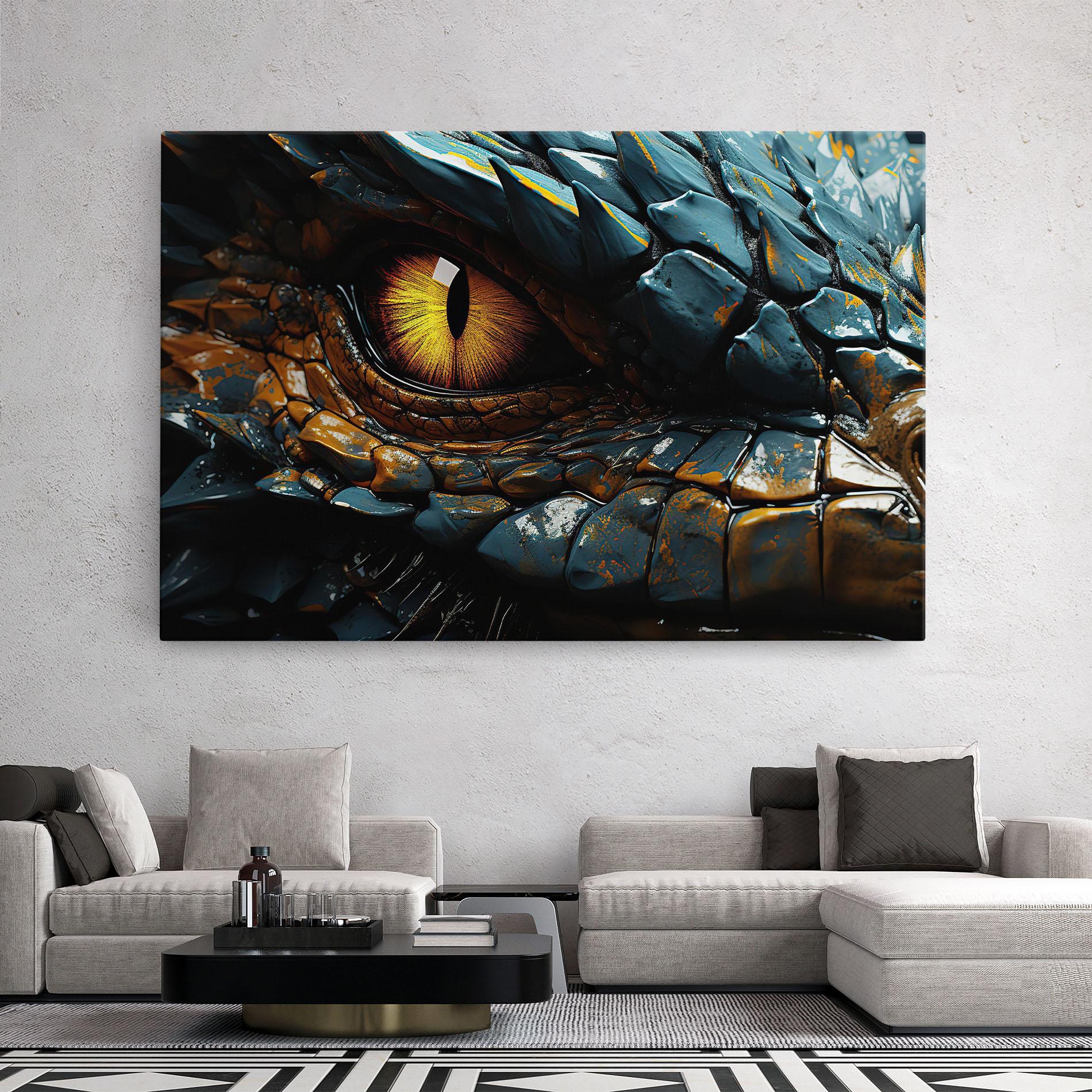 Leinwandbild Yellow Dragon Eye mockup 2