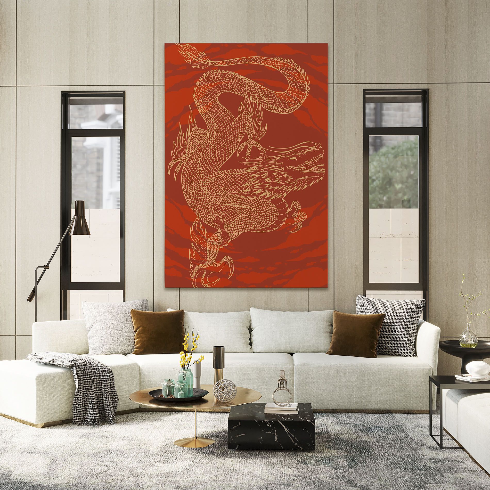 Chinese Dragon Red mockup 2