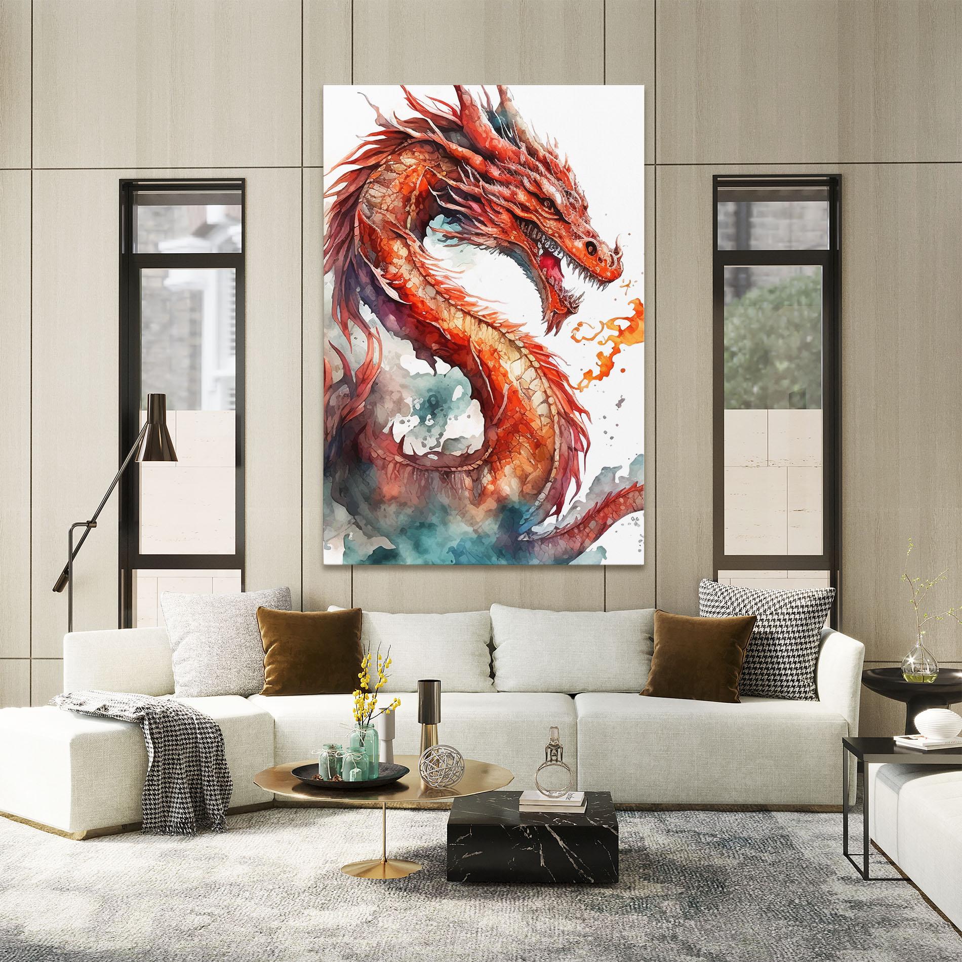 Leinwandbild Fire Dragon mockup 2
