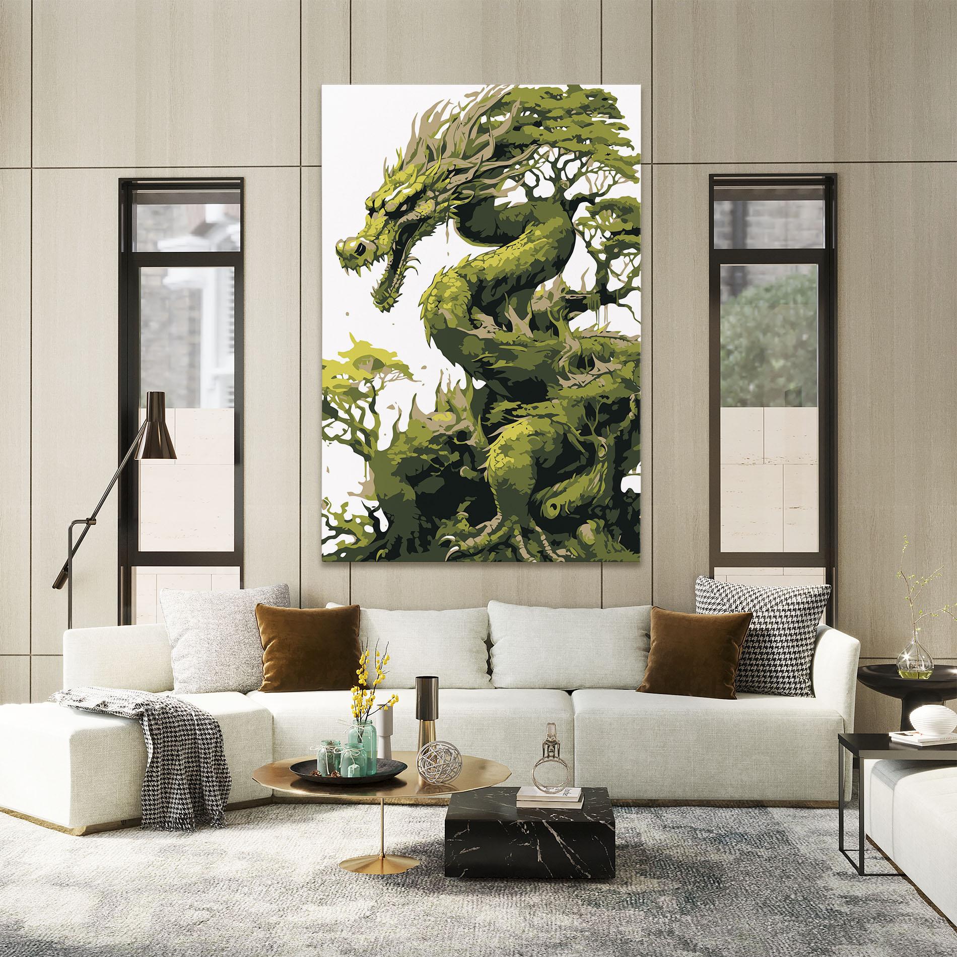 Leinwandbild Green Nature Dragon mockup 2