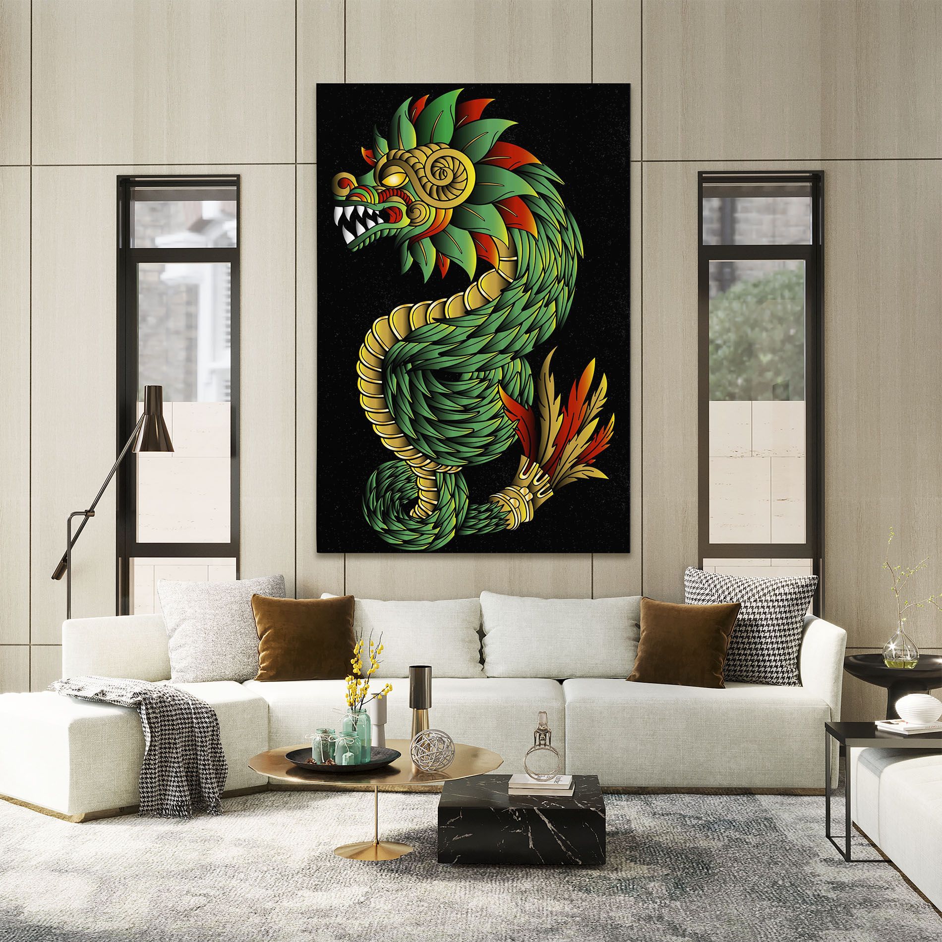 Green Yellow Dragon mockup 2