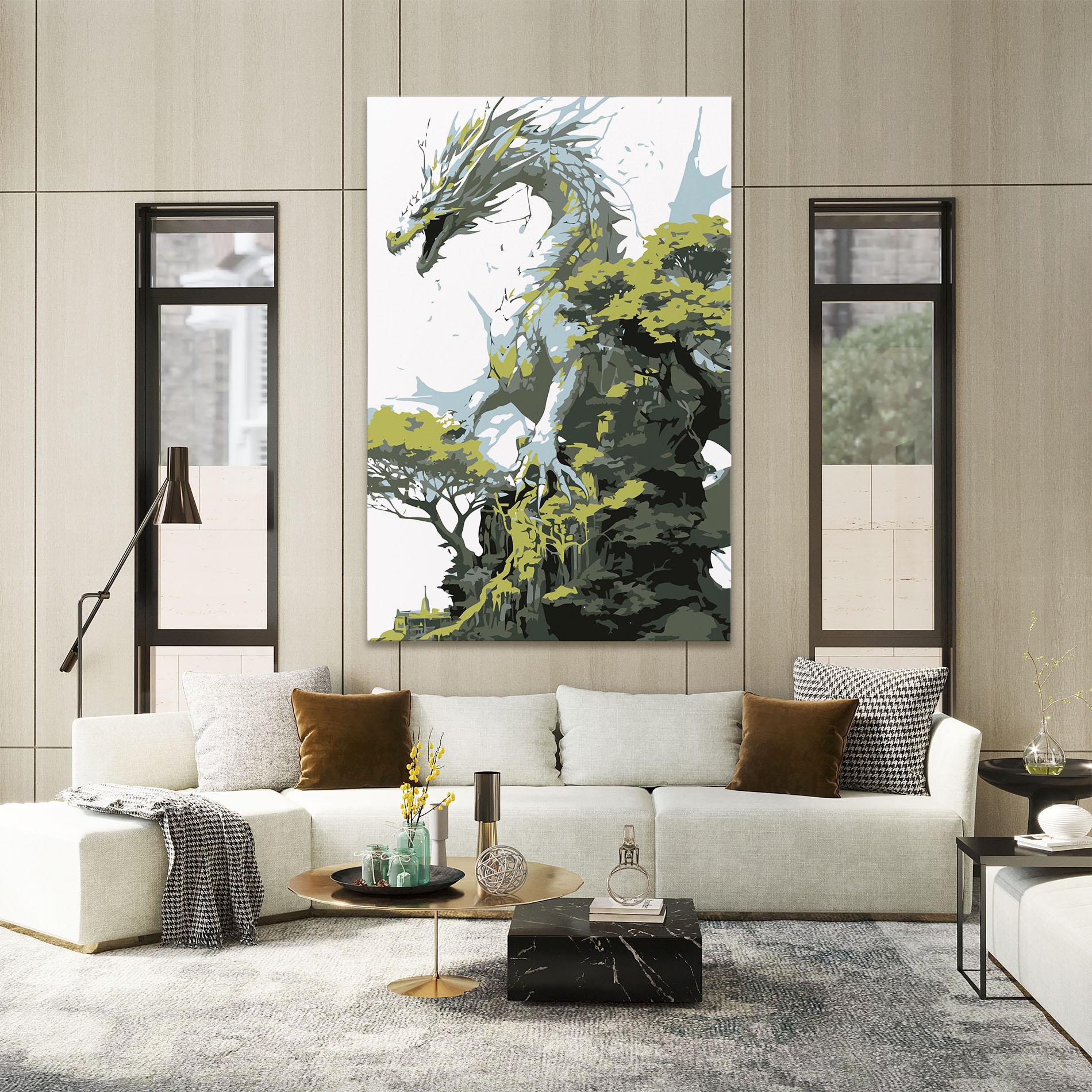 Leinwandbild Grey Nature Dragon mockup 2