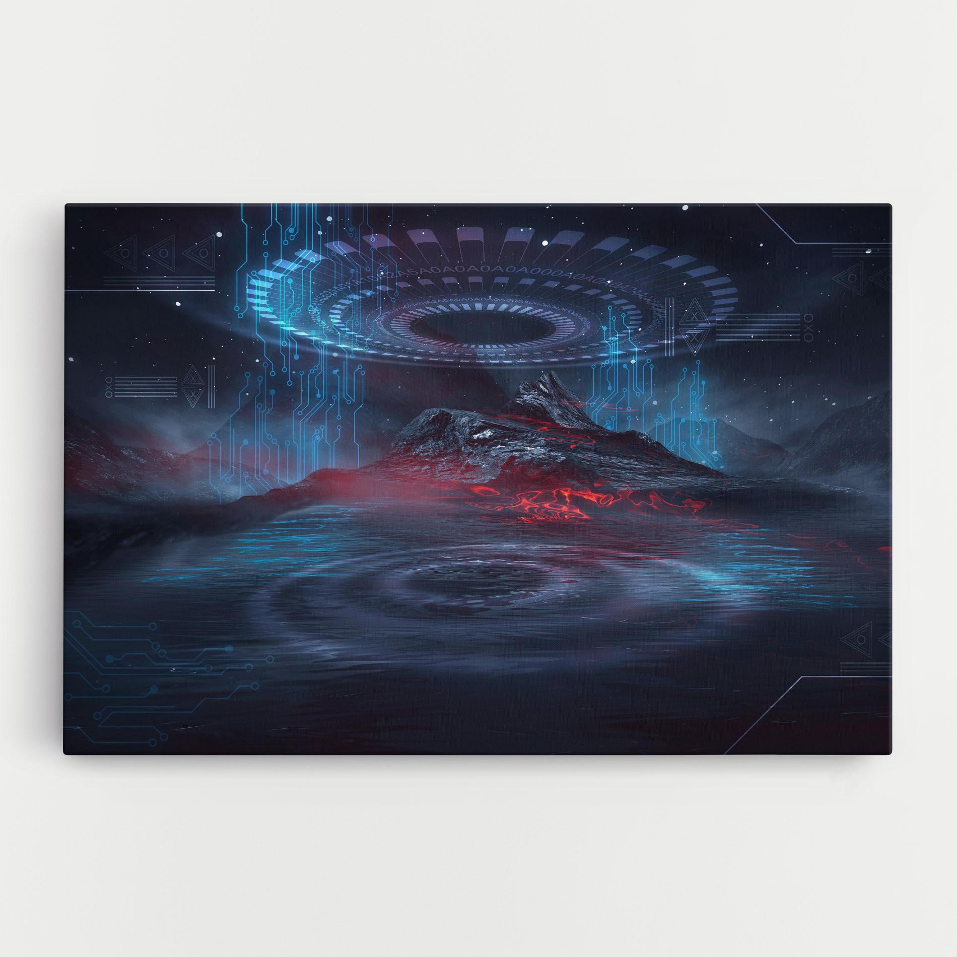 Leinwandbild Neon Space Galaxy mockup 0