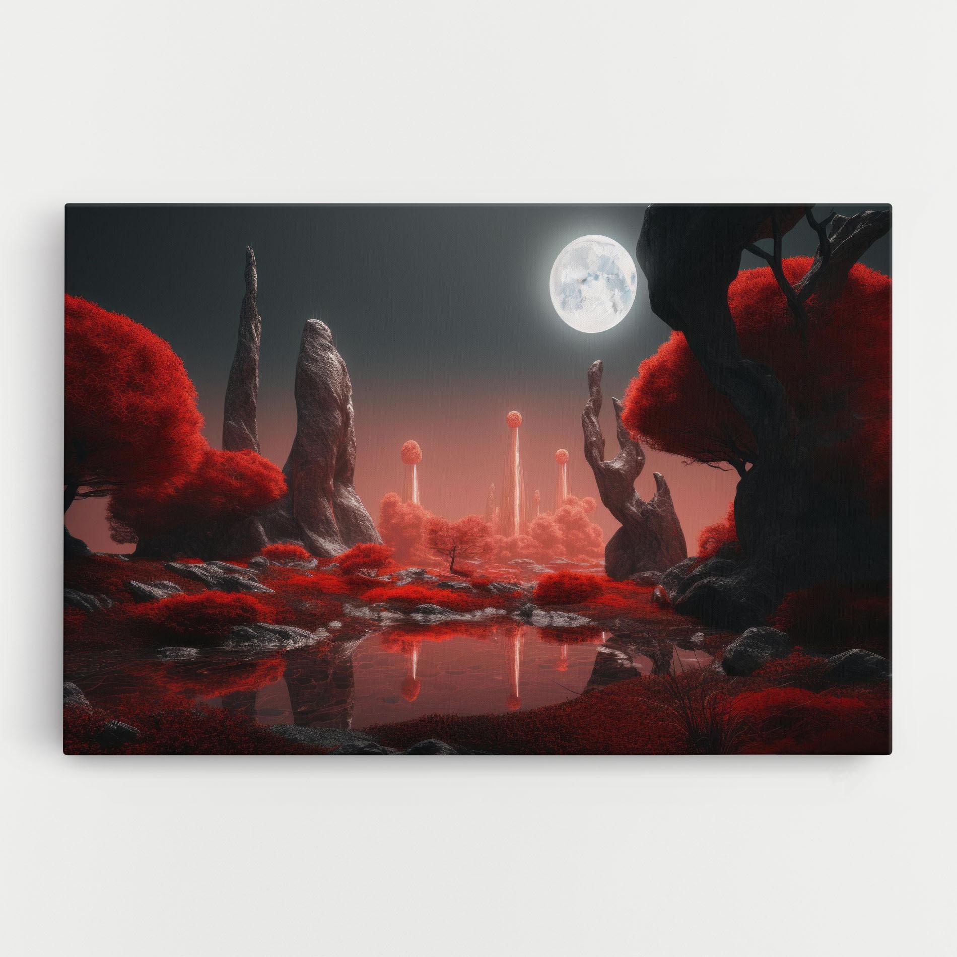 Leinwandbild Red Alien Trees mockup 0