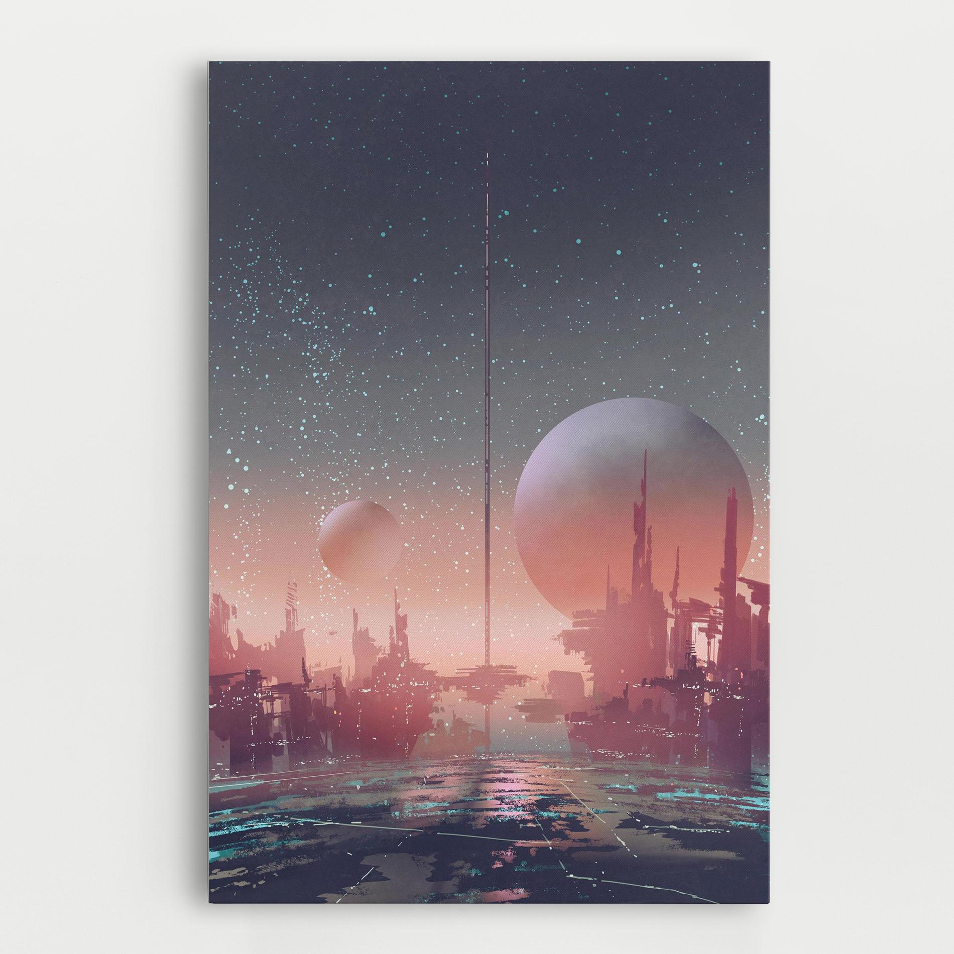 Leinwandbild Futuristic Alien Buildings mockup 0