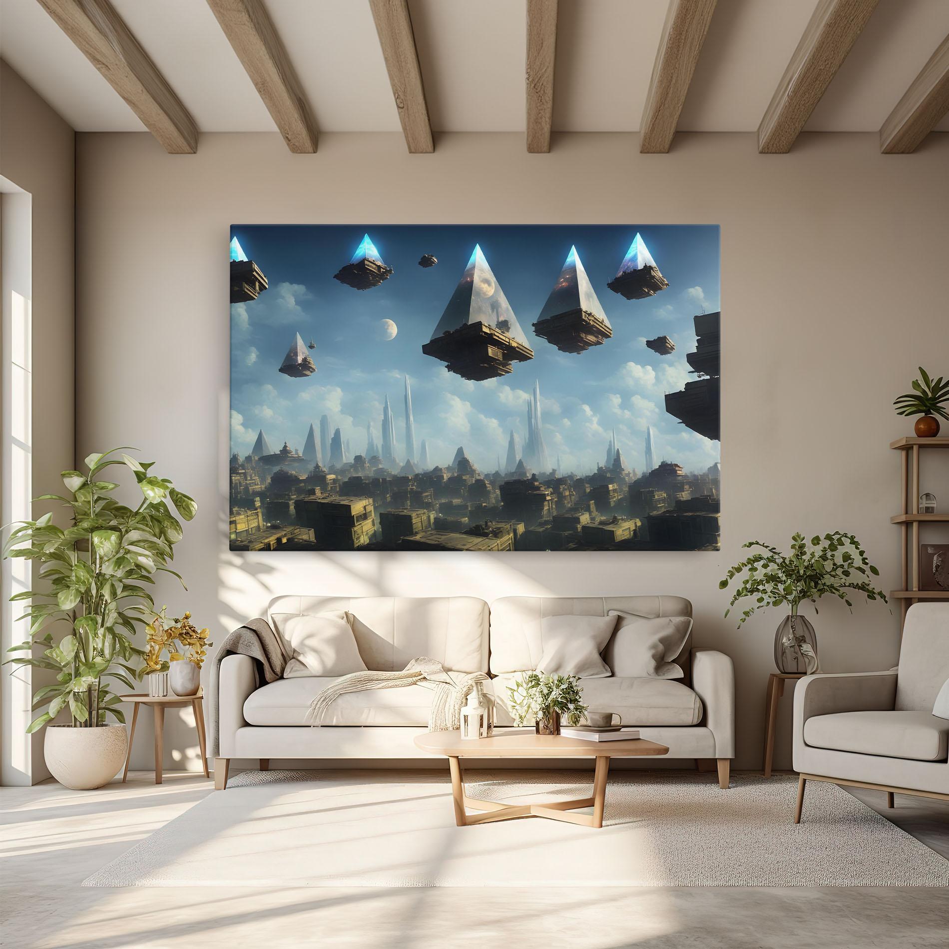 Leinwandbild Flying Piramids mockup 6