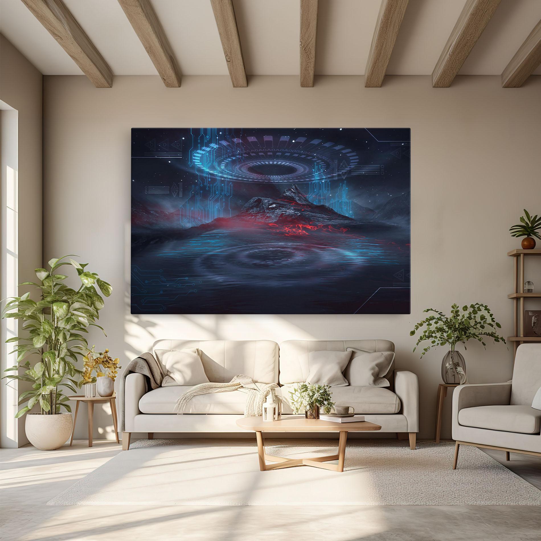 Leinwandbild Neon Space Galaxy mockup 6