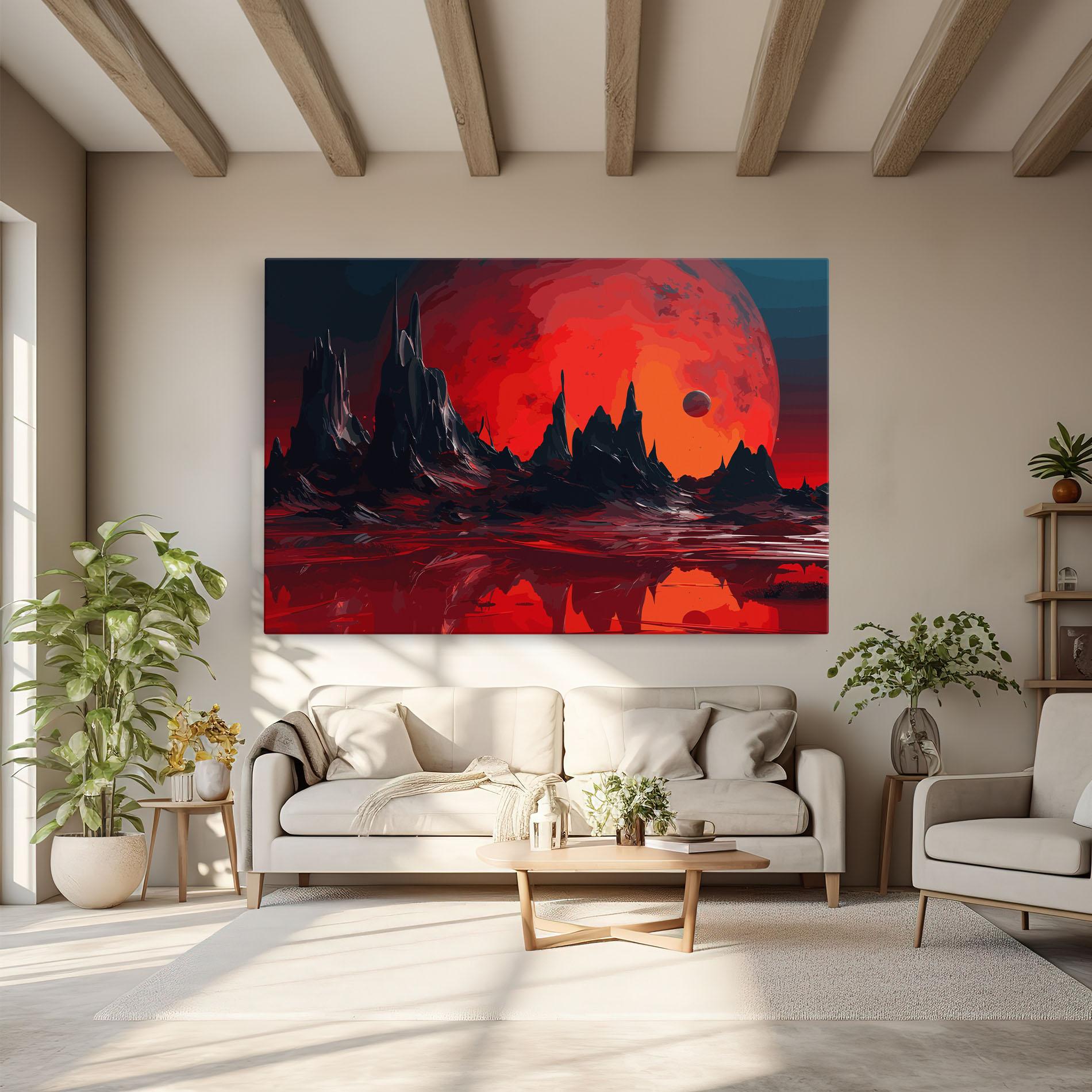 Leinwandbild Red Moon World mockup 6