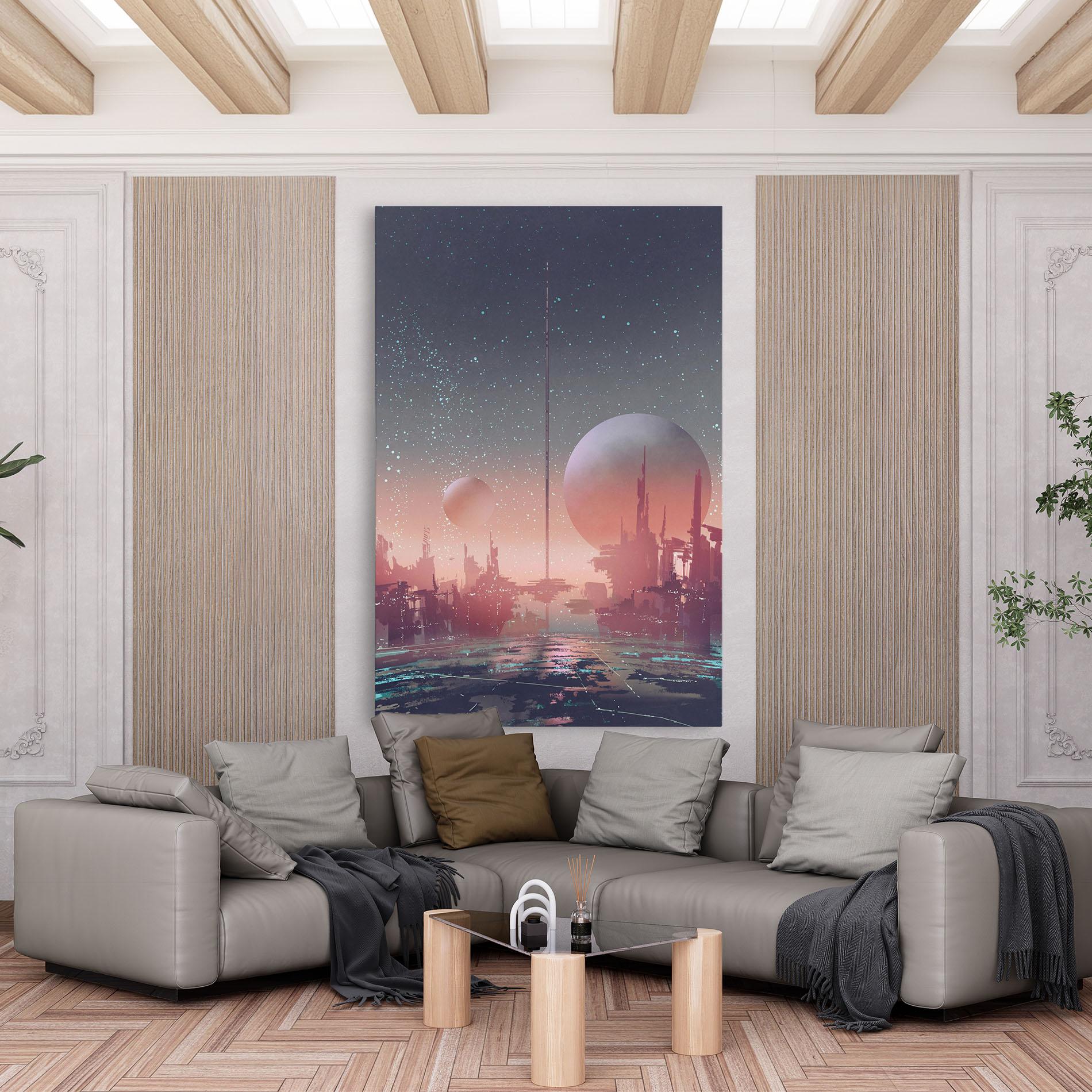 Leinwandbild Futuristic Alien Buildings mockup 6