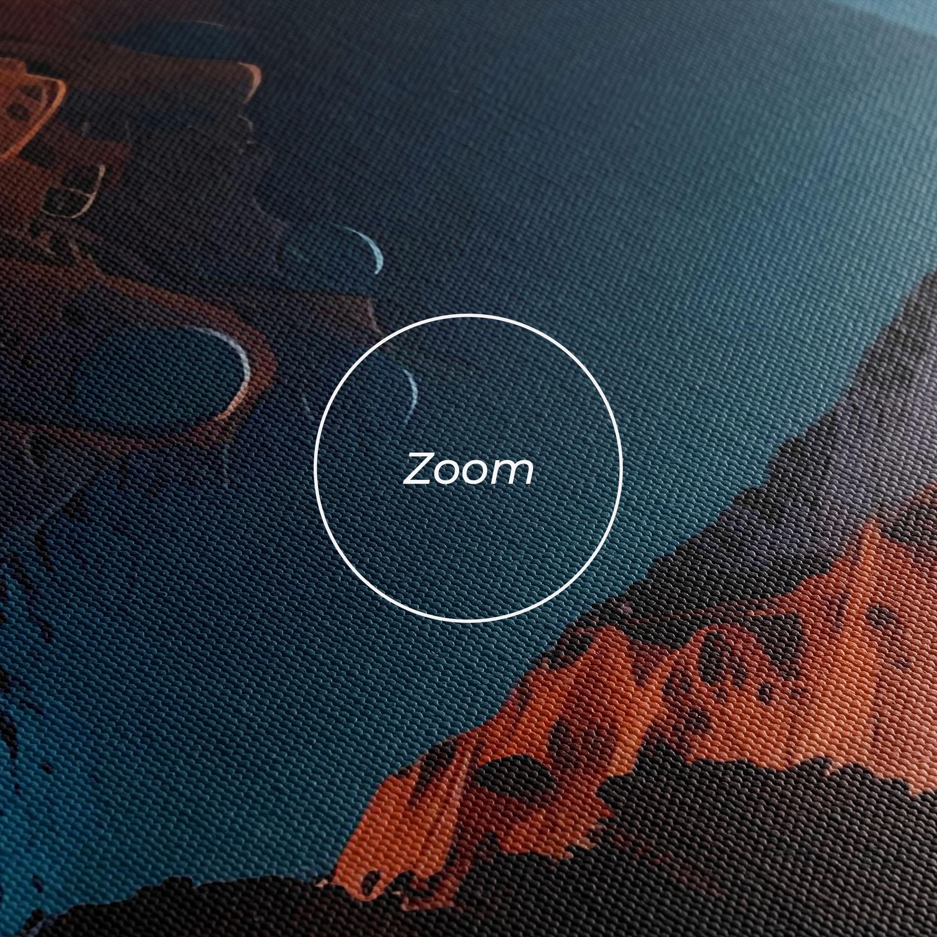 Leinwandbild Grey Orange Moon Art mockup 3