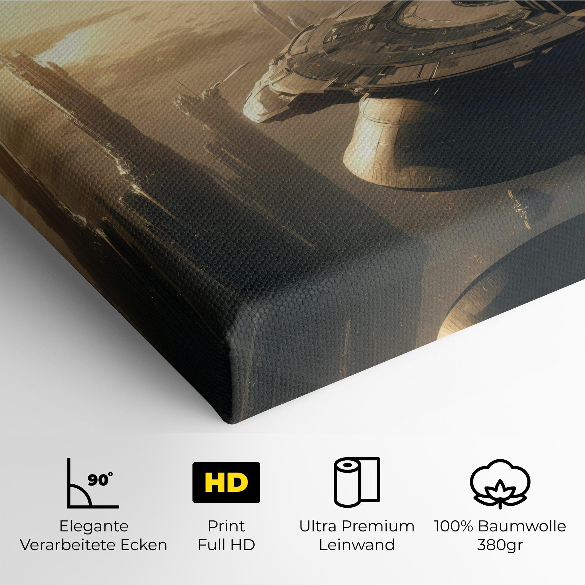 Leinwandbild Fantasy Futuristic Cityscape mockup 4