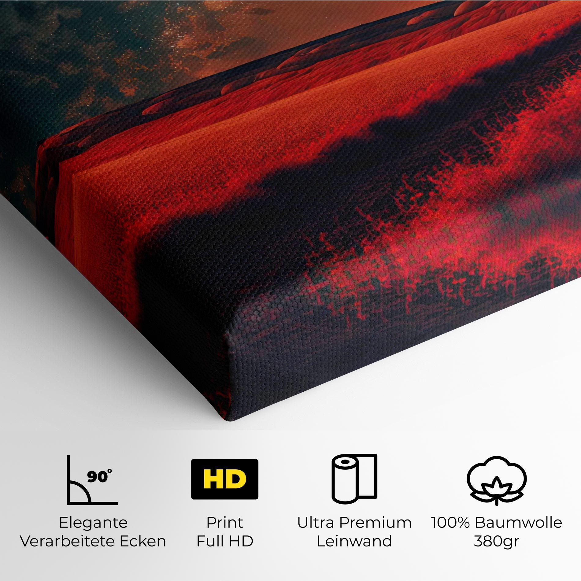 Leinwandbild Huge Red Moon mockup 4