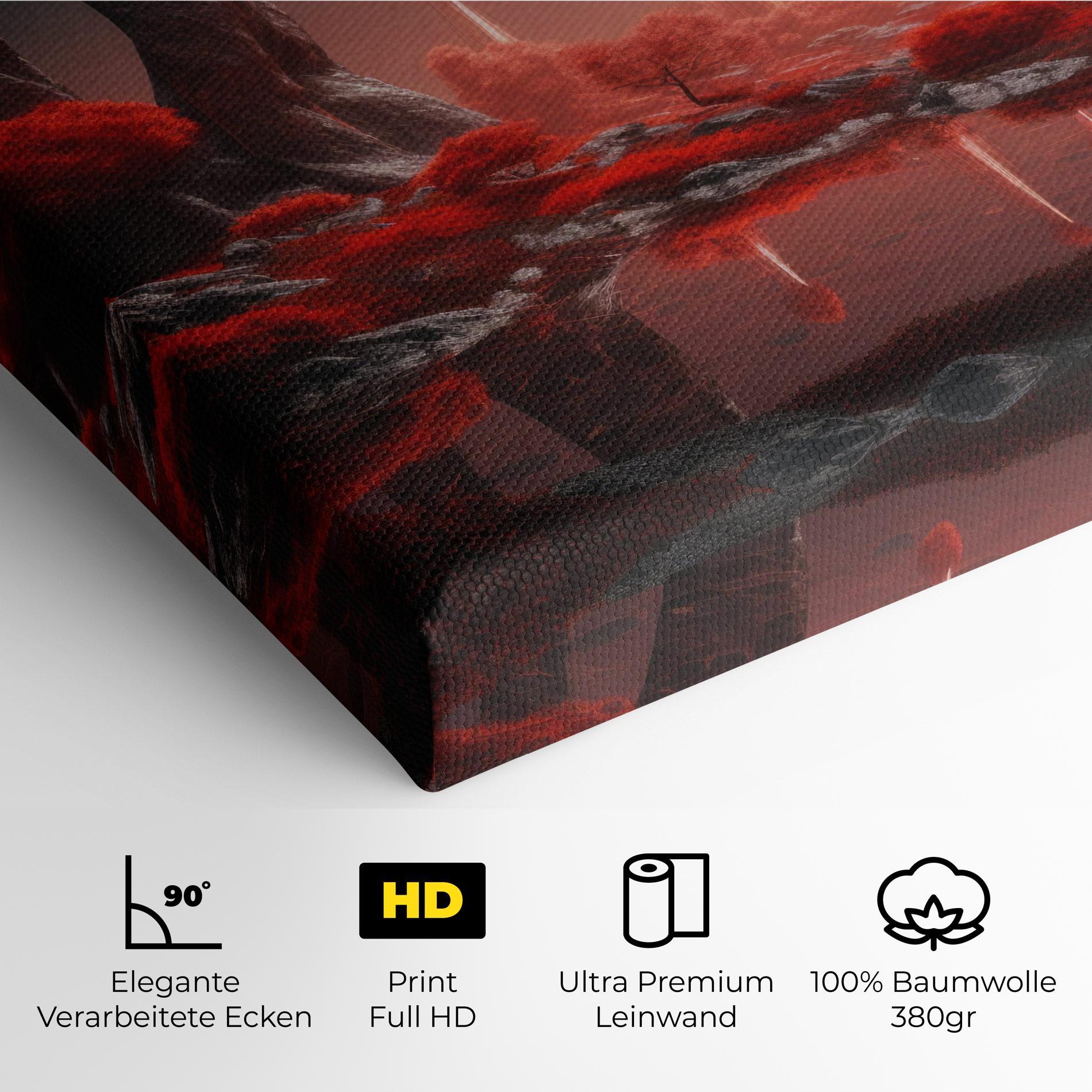 Leinwandbild Red Alien Trees mockup 4