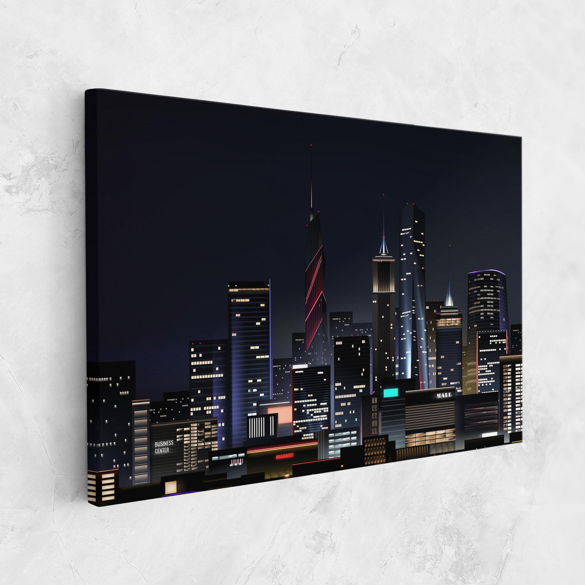 Leinwandbild Night City mockup 1
