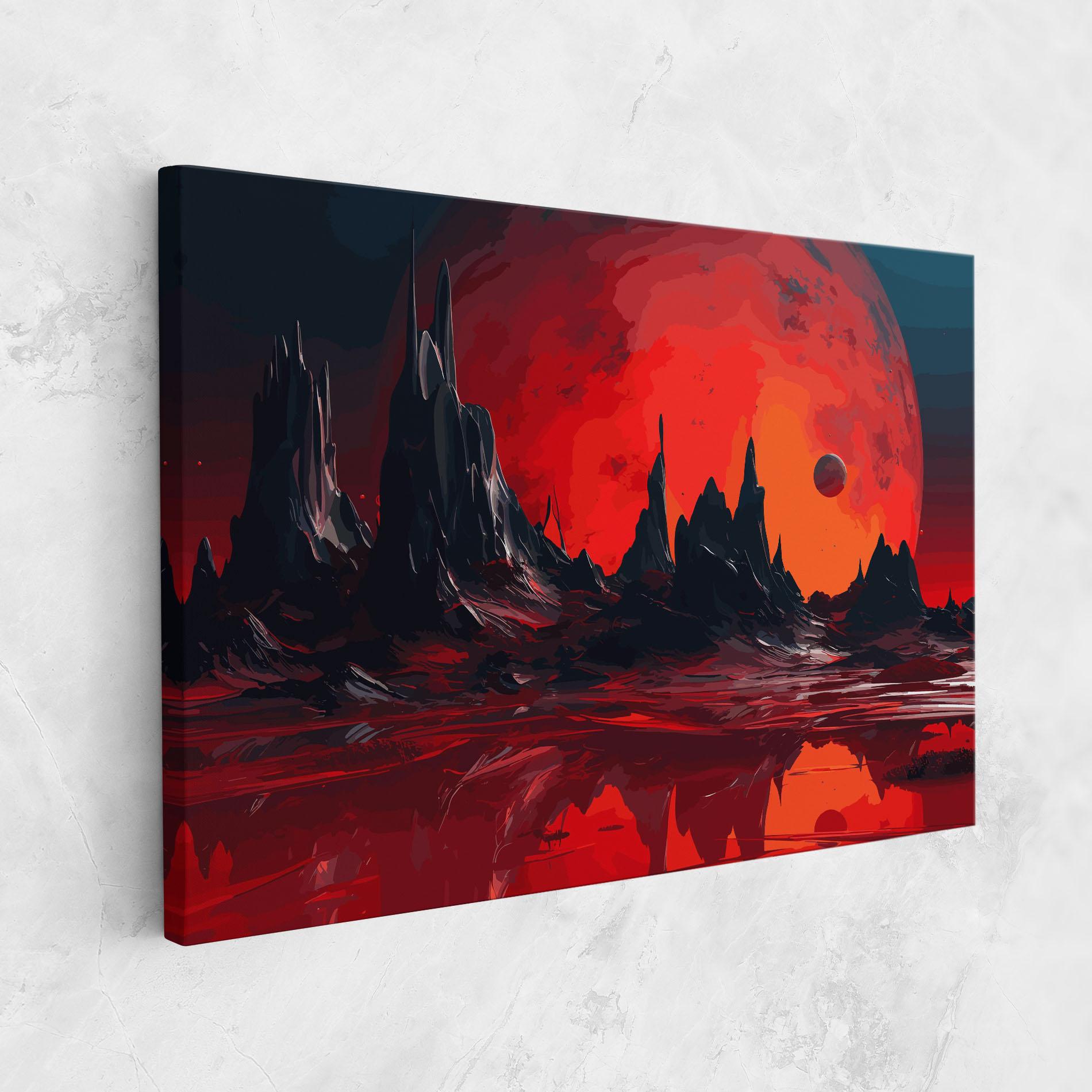 Leinwandbild Red Moon World mockup 1