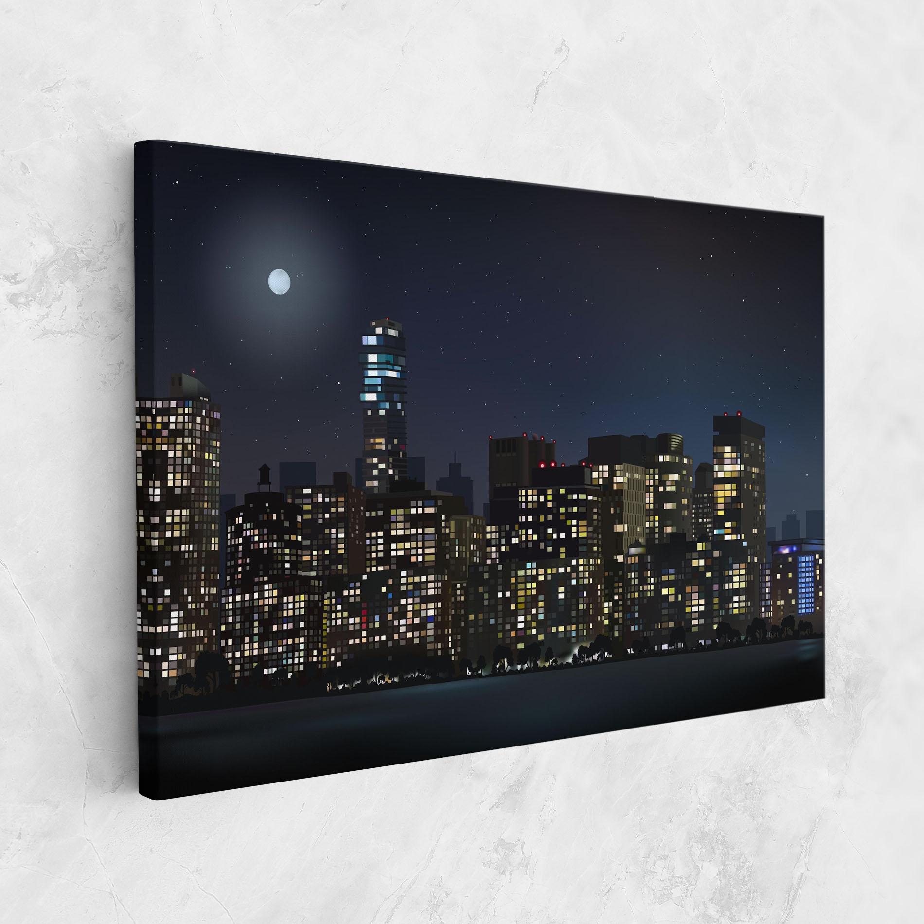 Leinwandbild Urban City Night mockup 1