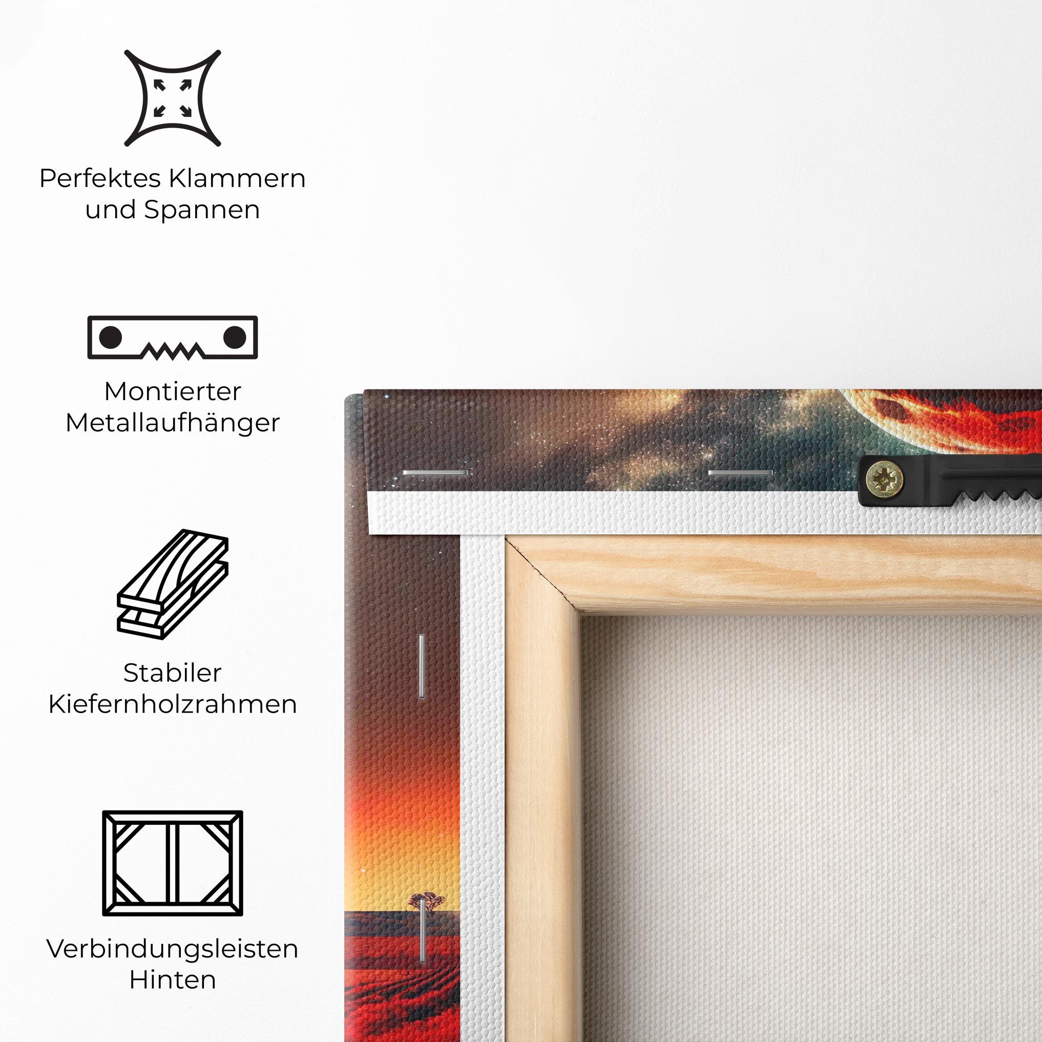 Leinwandbild Huge Red Moon mockup 5
