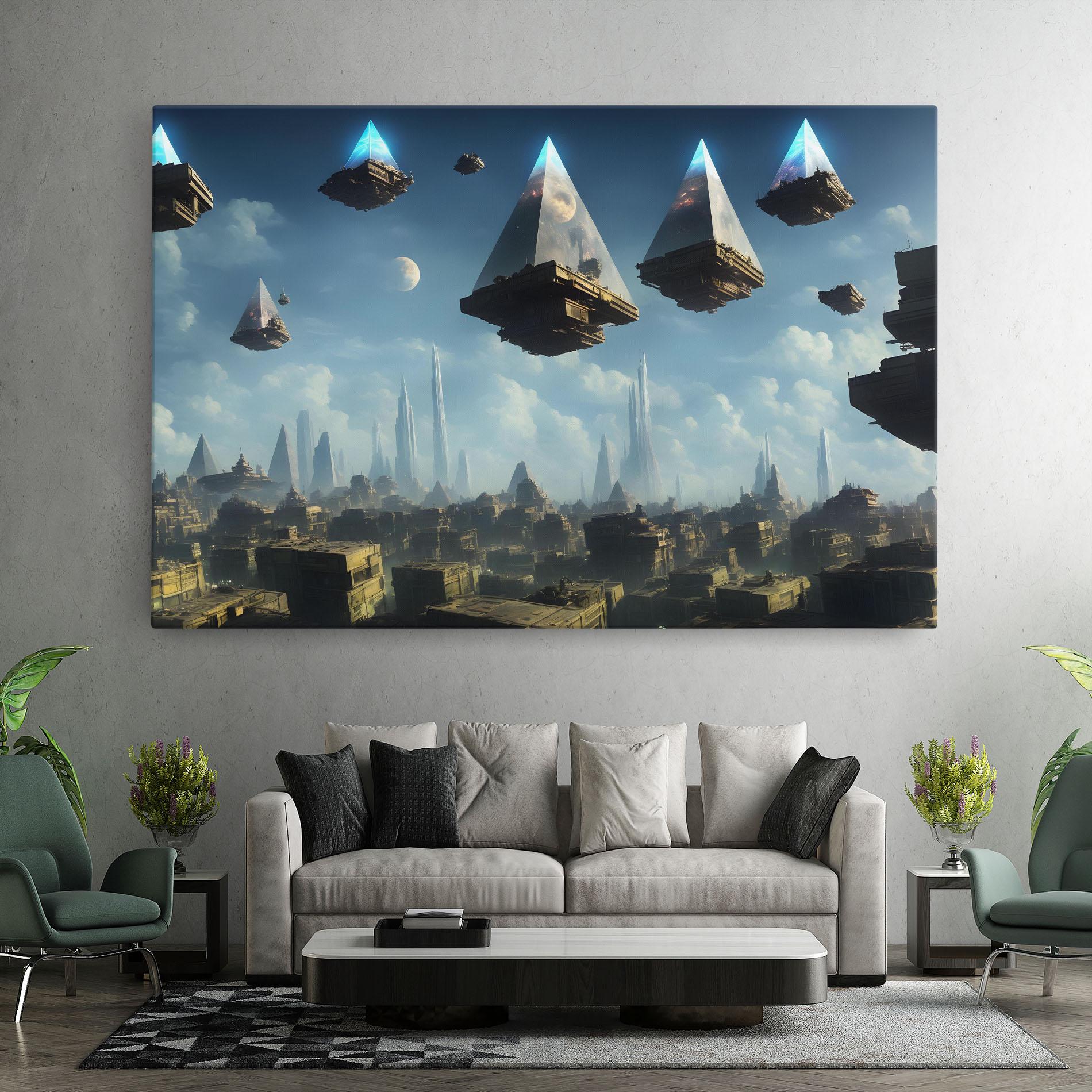 Leinwandbild Flying Piramids mockup 7