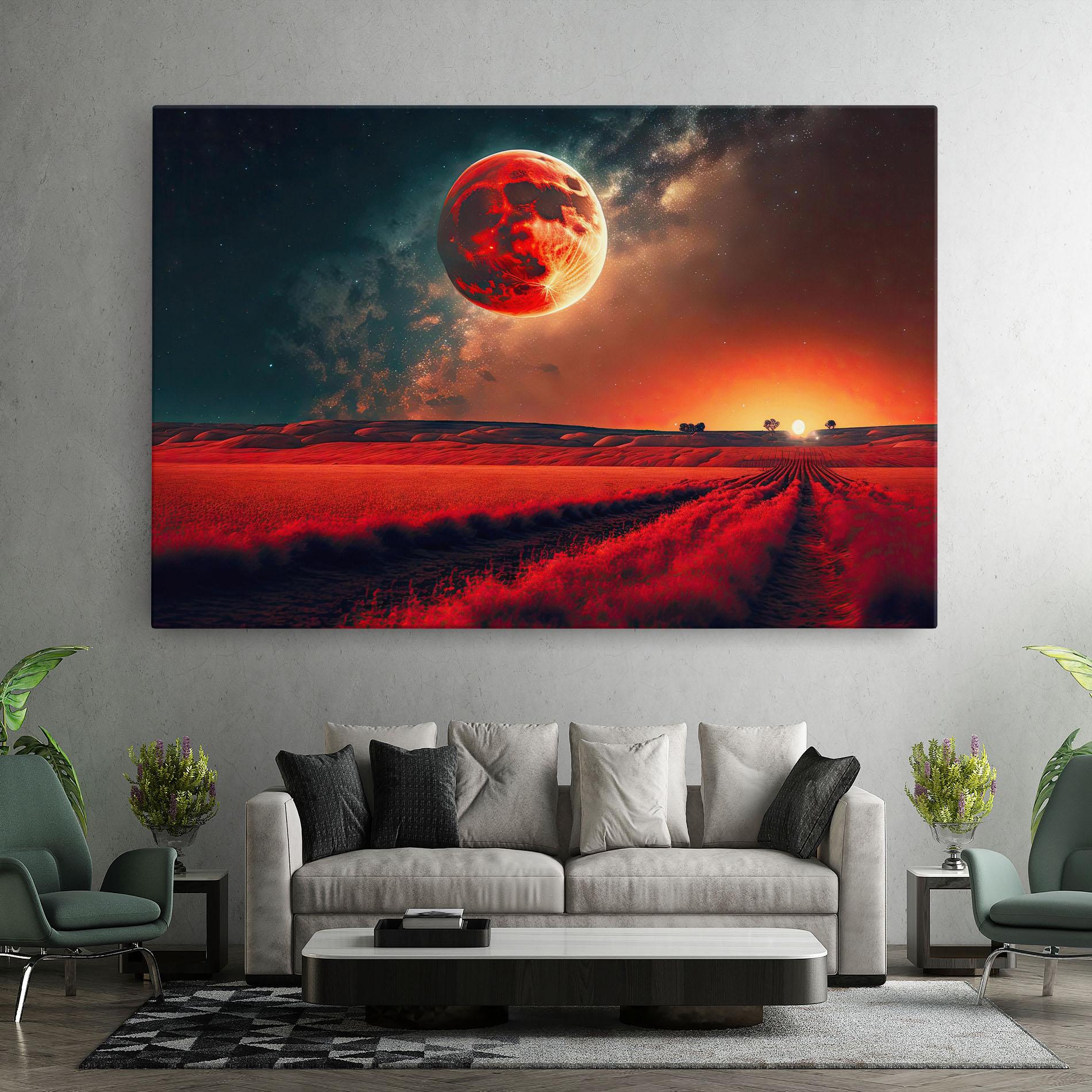 Leinwandbild Huge Red Moon mockup 7