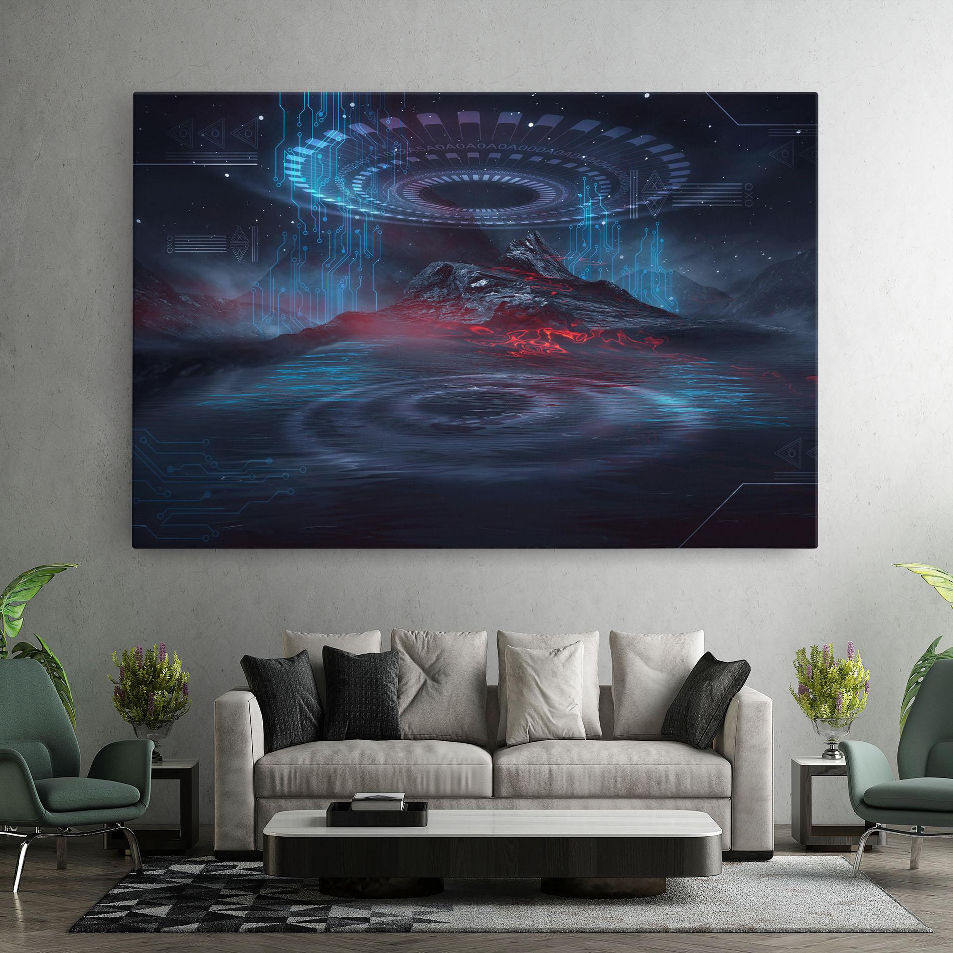 Leinwandbild Neon Space Galaxy mockup 7