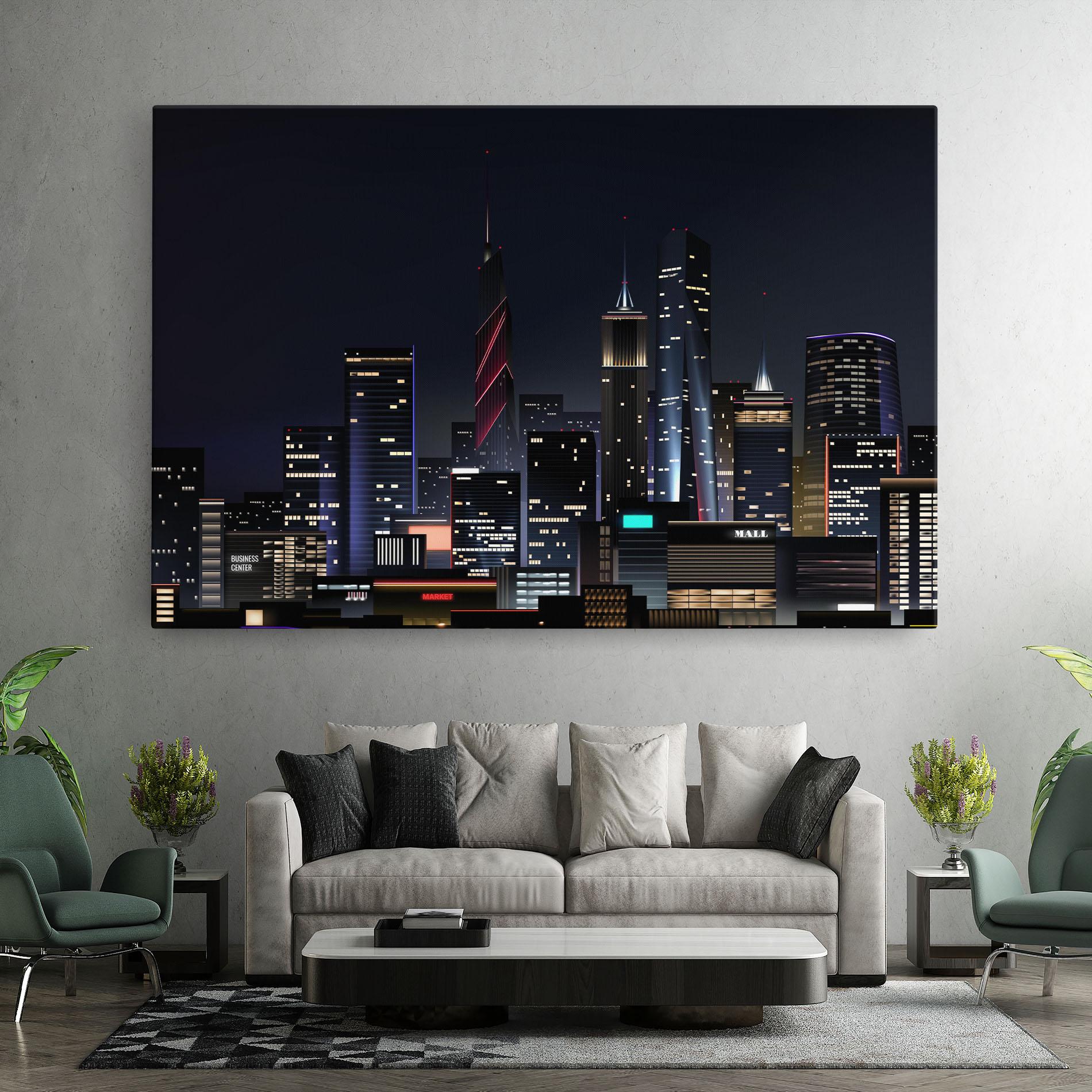 Leinwandbild Night City mockup 7