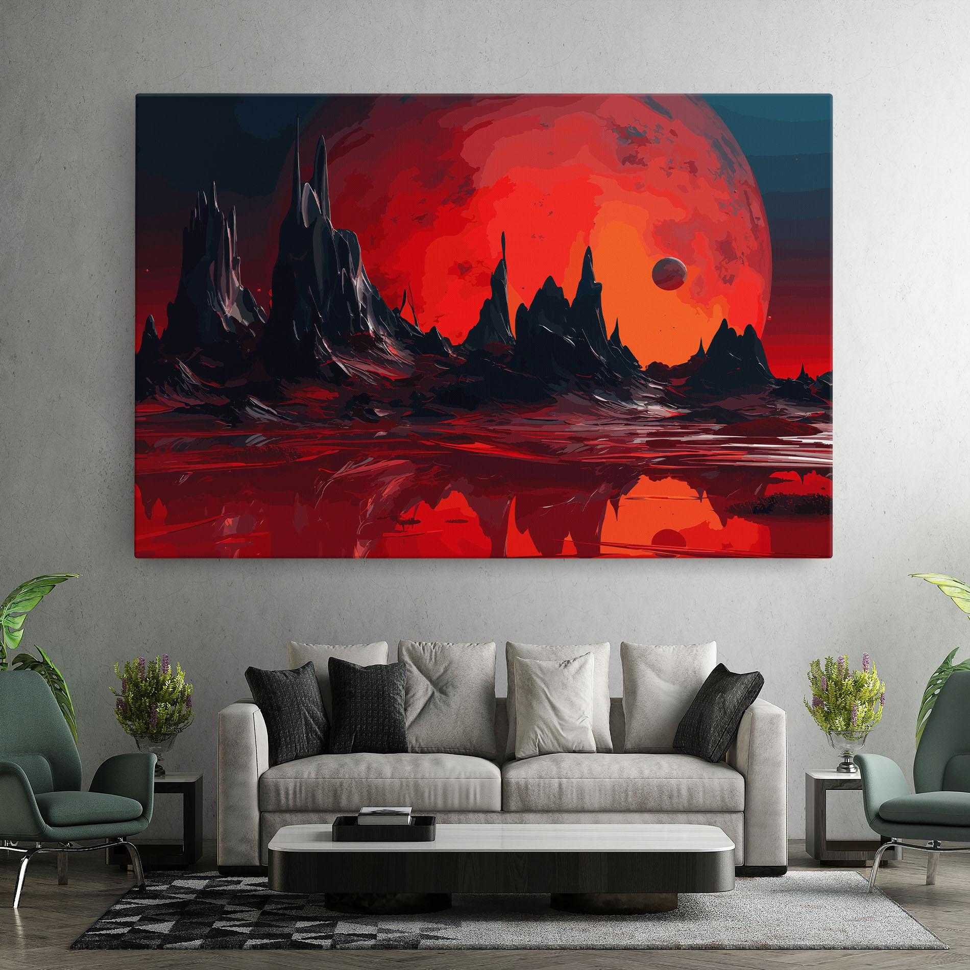 Leinwandbild Red Moon World mockup 7