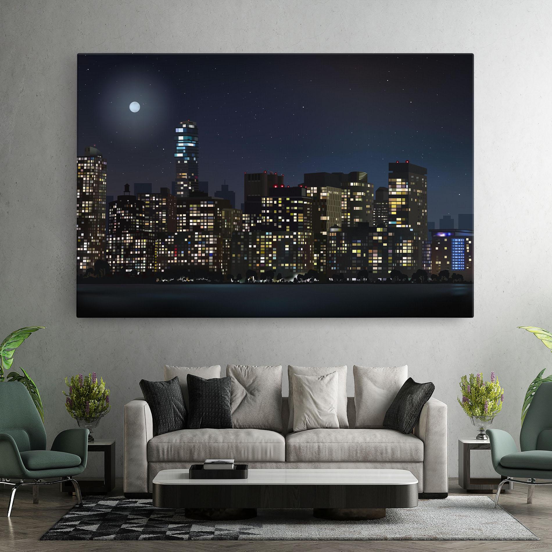 Leinwandbild Urban City Night mockup 7