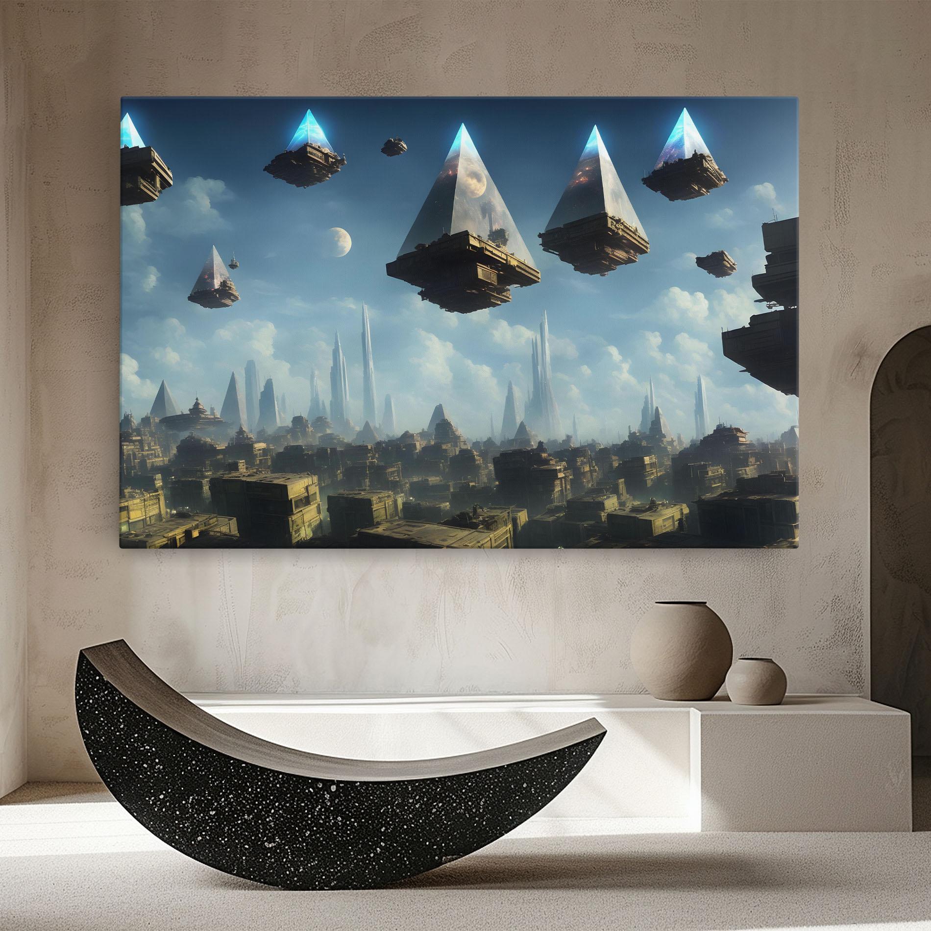 Leinwandbild Flying Piramids mockup 8