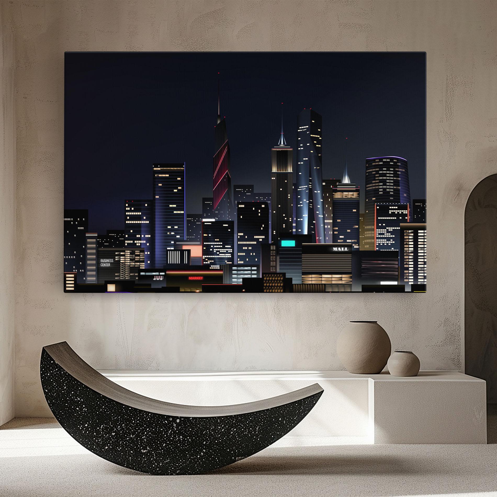 Leinwandbild Night City mockup 8