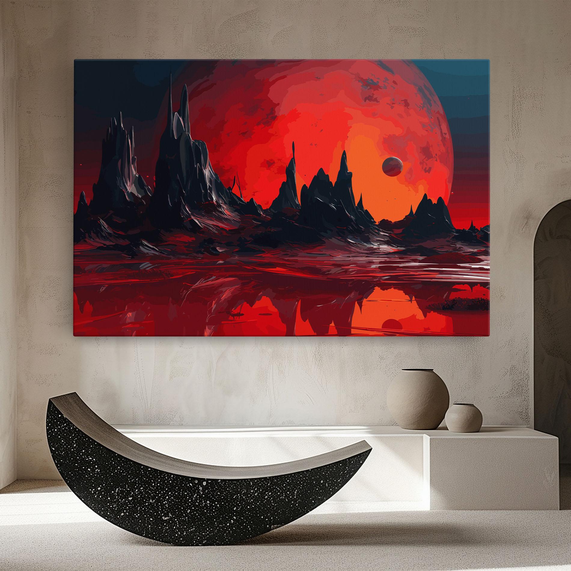 Leinwandbild Red Moon World mockup 8