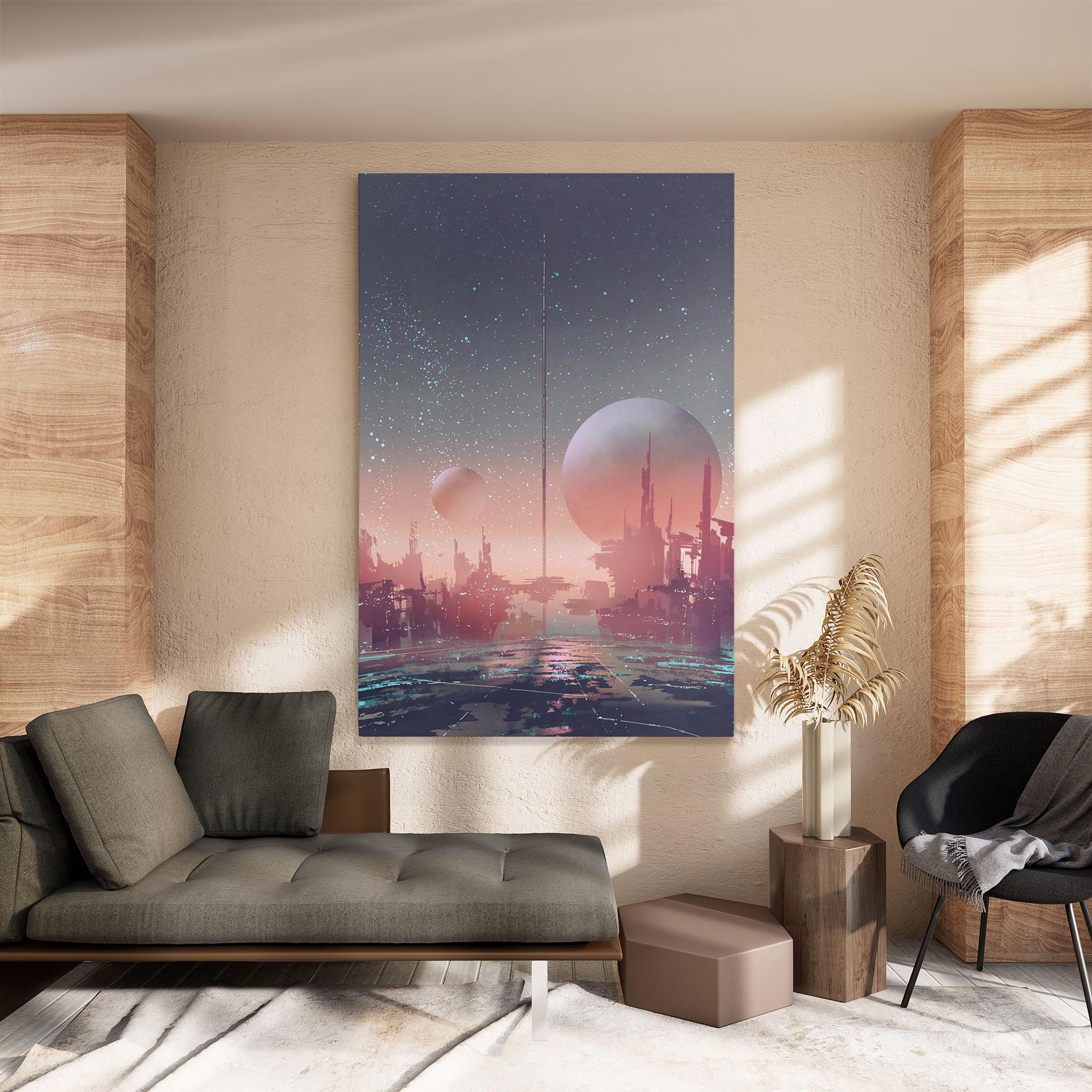 Leinwandbild Futuristic Alien Buildings mockup 8