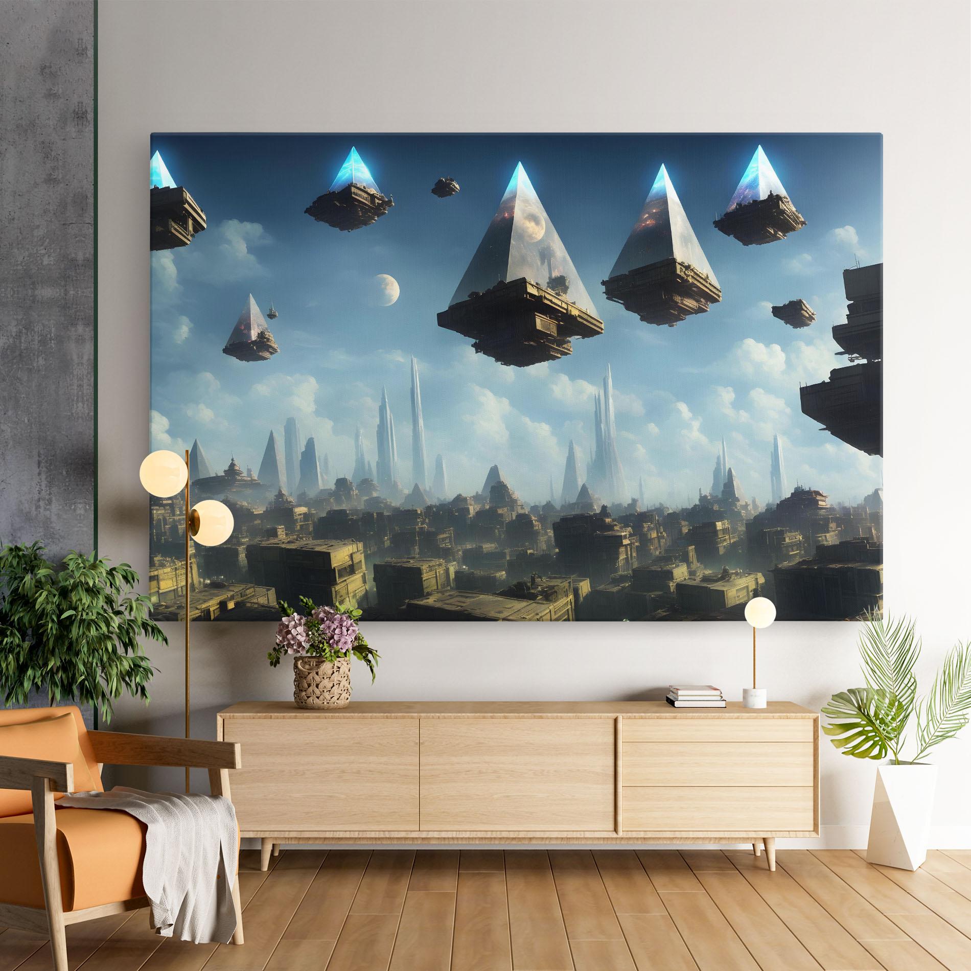 Leinwandbild Flying Piramids mockup 9