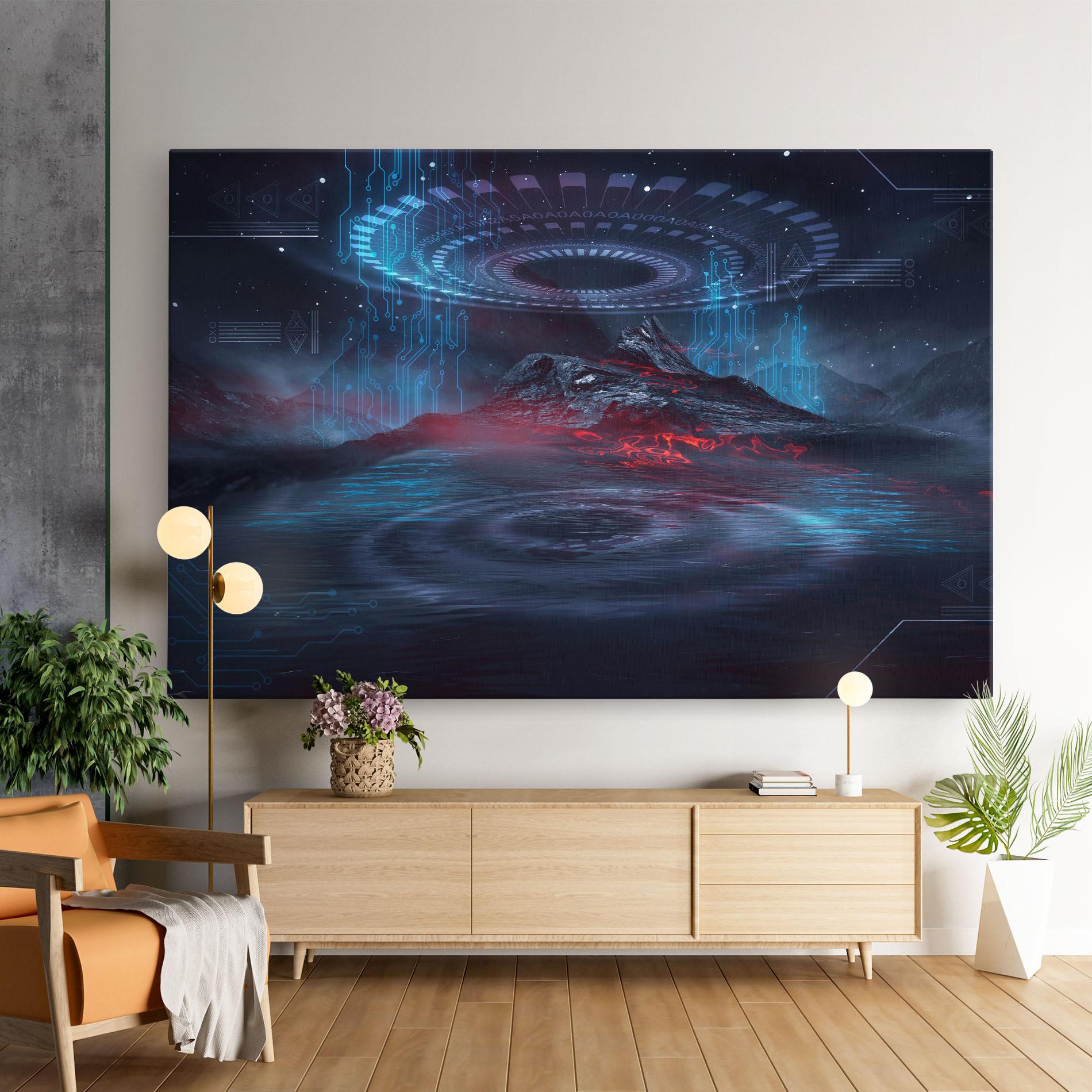 Leinwandbild Neon Space Galaxy mockup 9