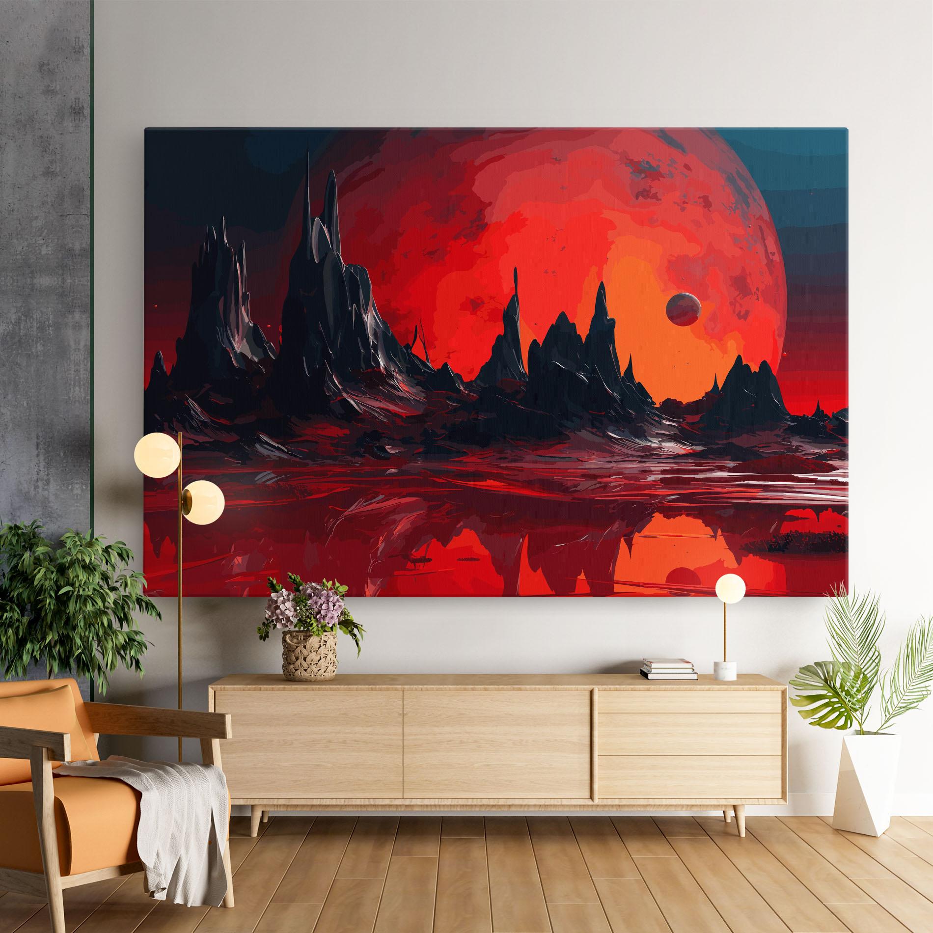 Leinwandbild Red Moon World mockup 9