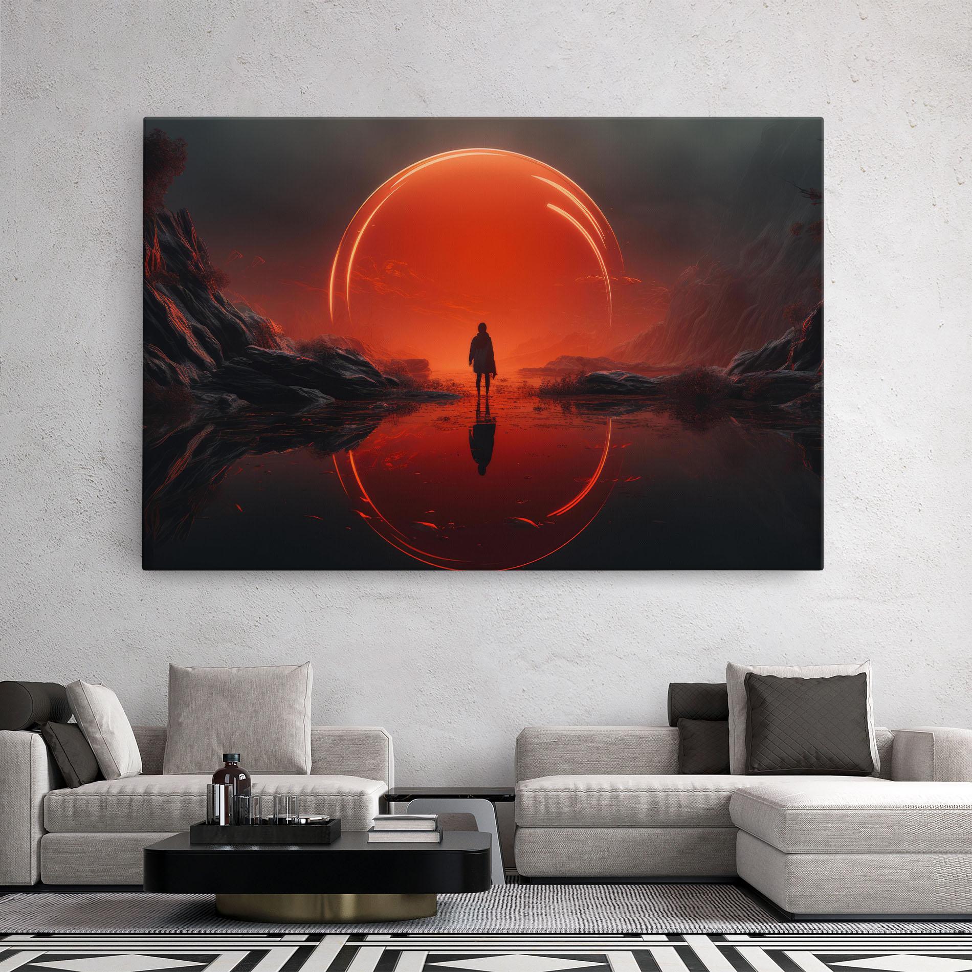 Leinwandbild Man Orange Orb mockup 2
