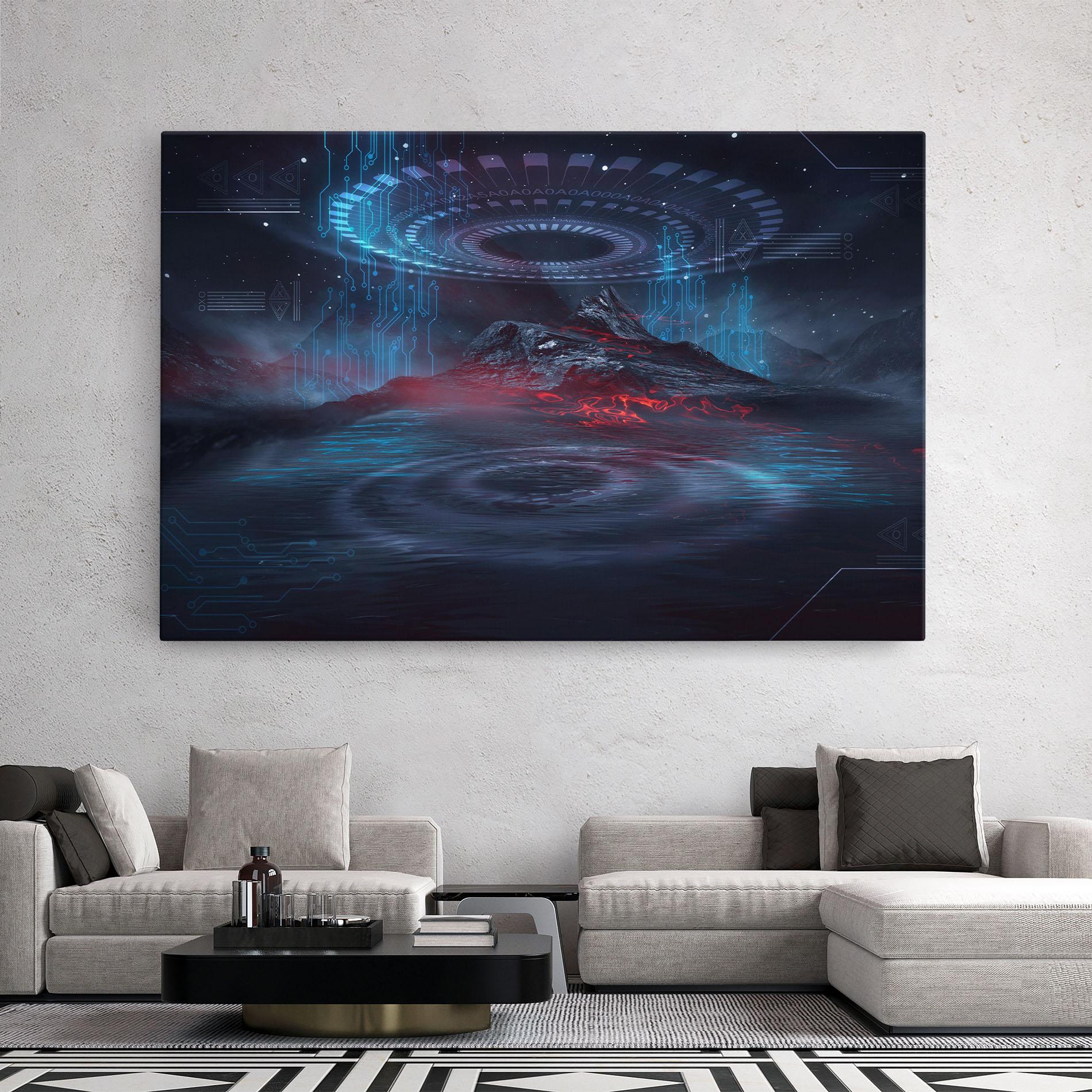 Leinwandbild Neon Space Galaxy mockup 2