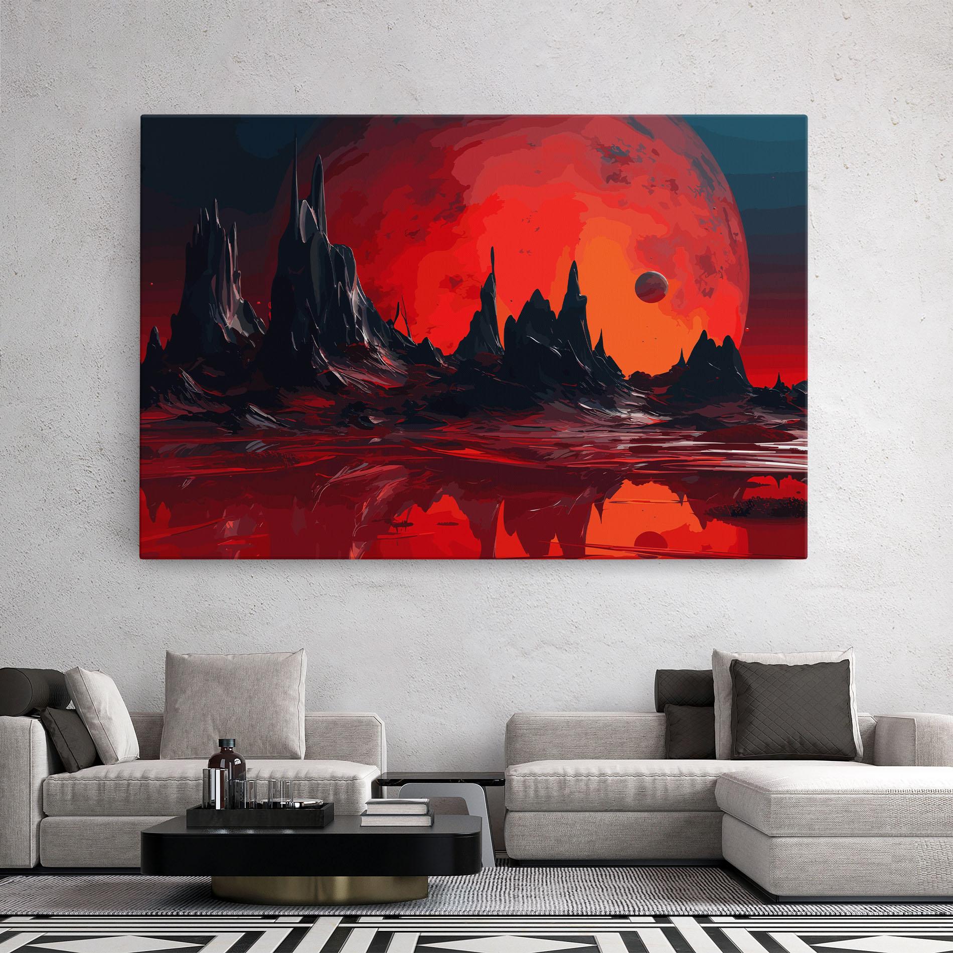 Leinwandbild Red Moon World mockup 2