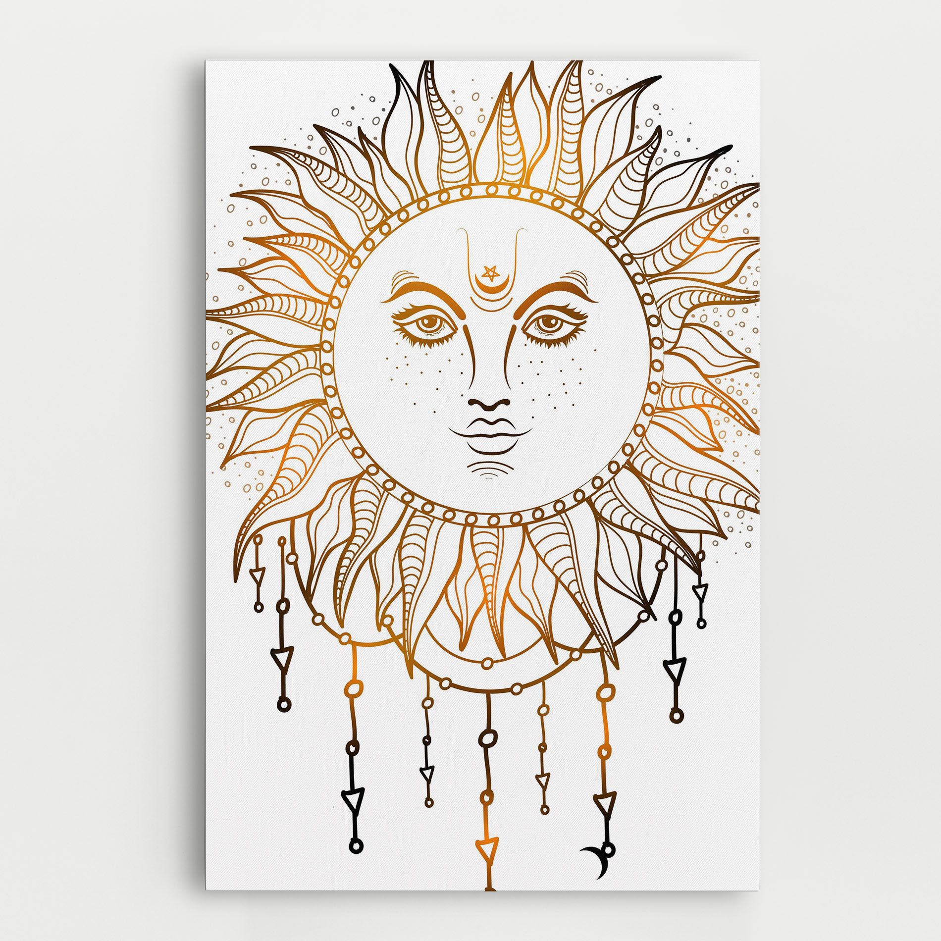 Gold Sun Face mockup 0