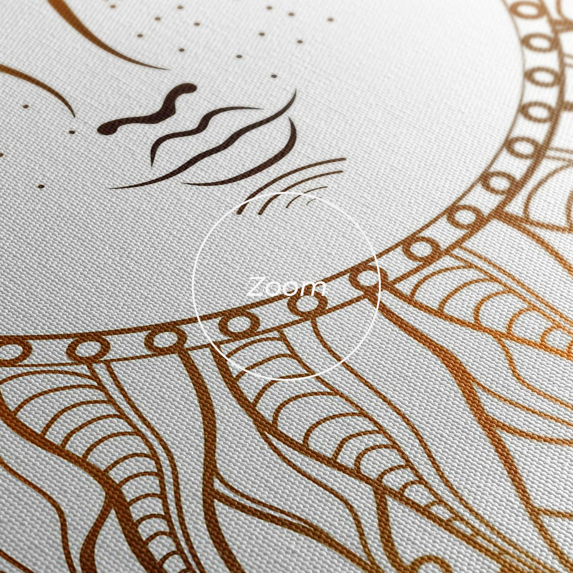 Leinwandbild Gold Sun Face mockup 3