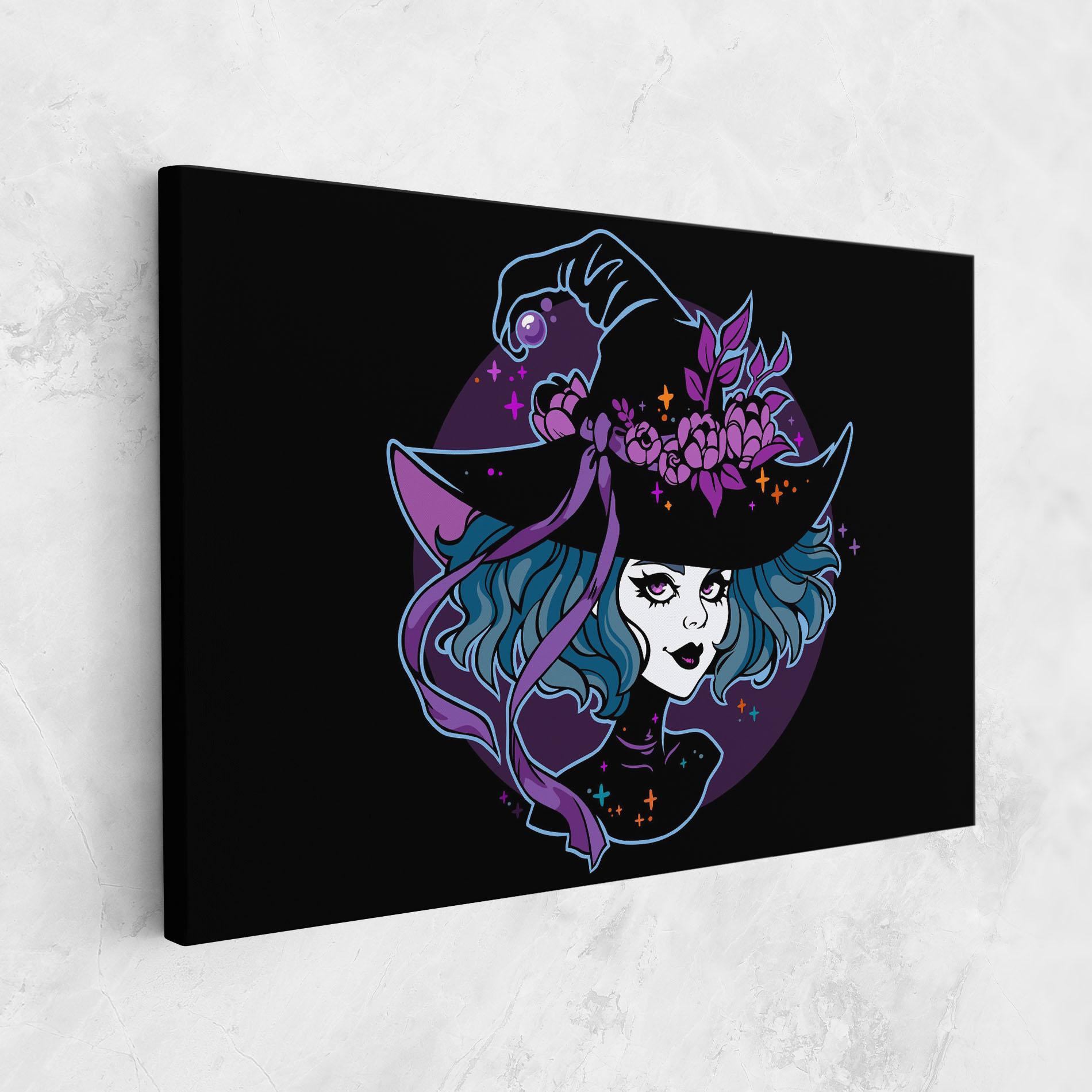 Leinwandbild Cute Purple Witch mockup 1