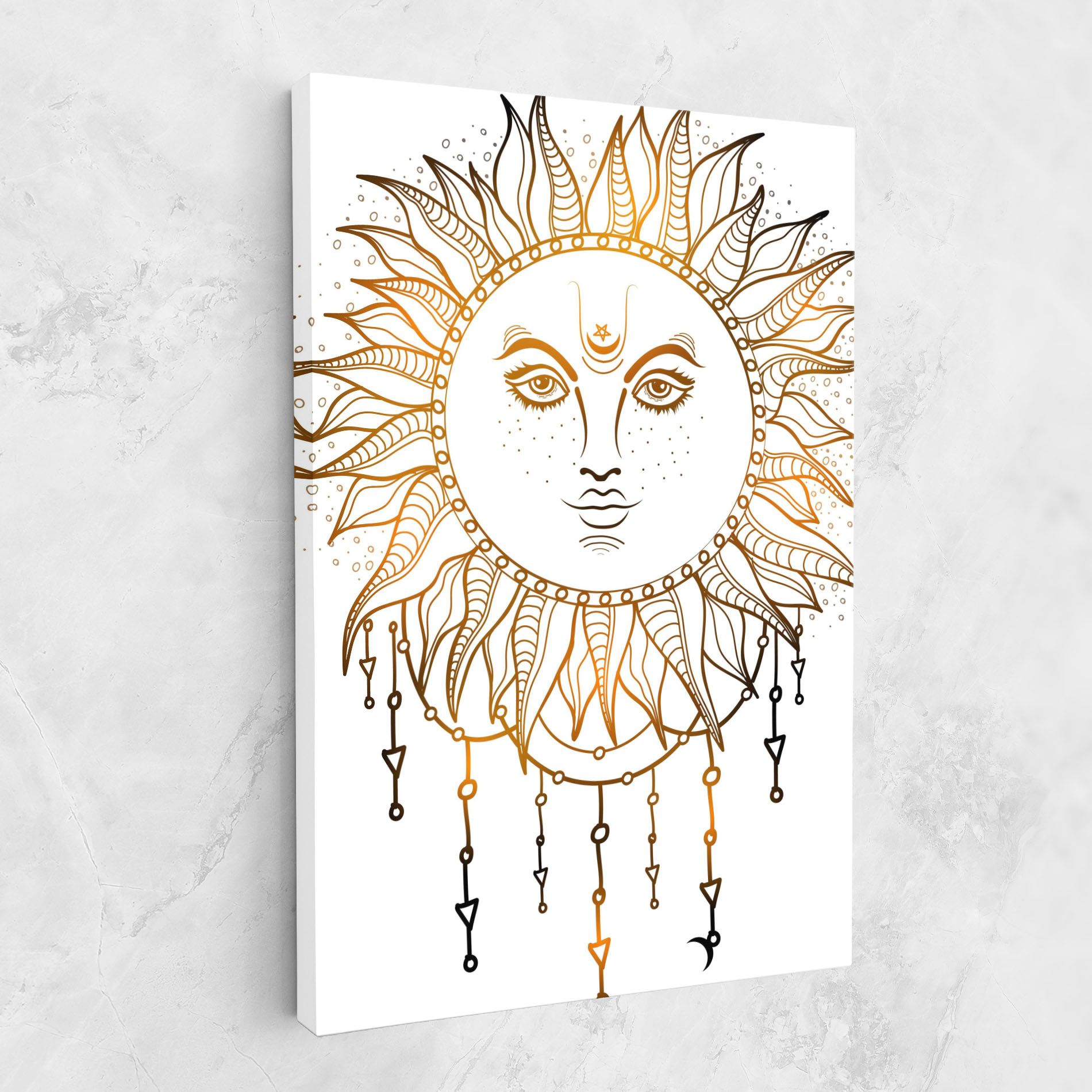 Gold Sun Face mockup 1