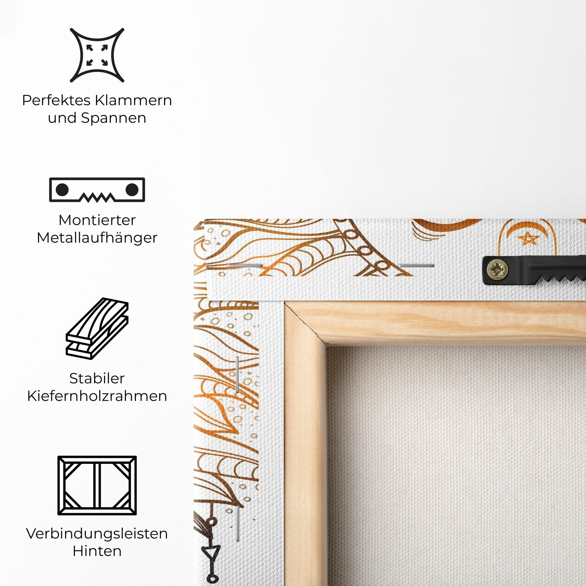 Leinwandbild Gold Sun Face mockup 5