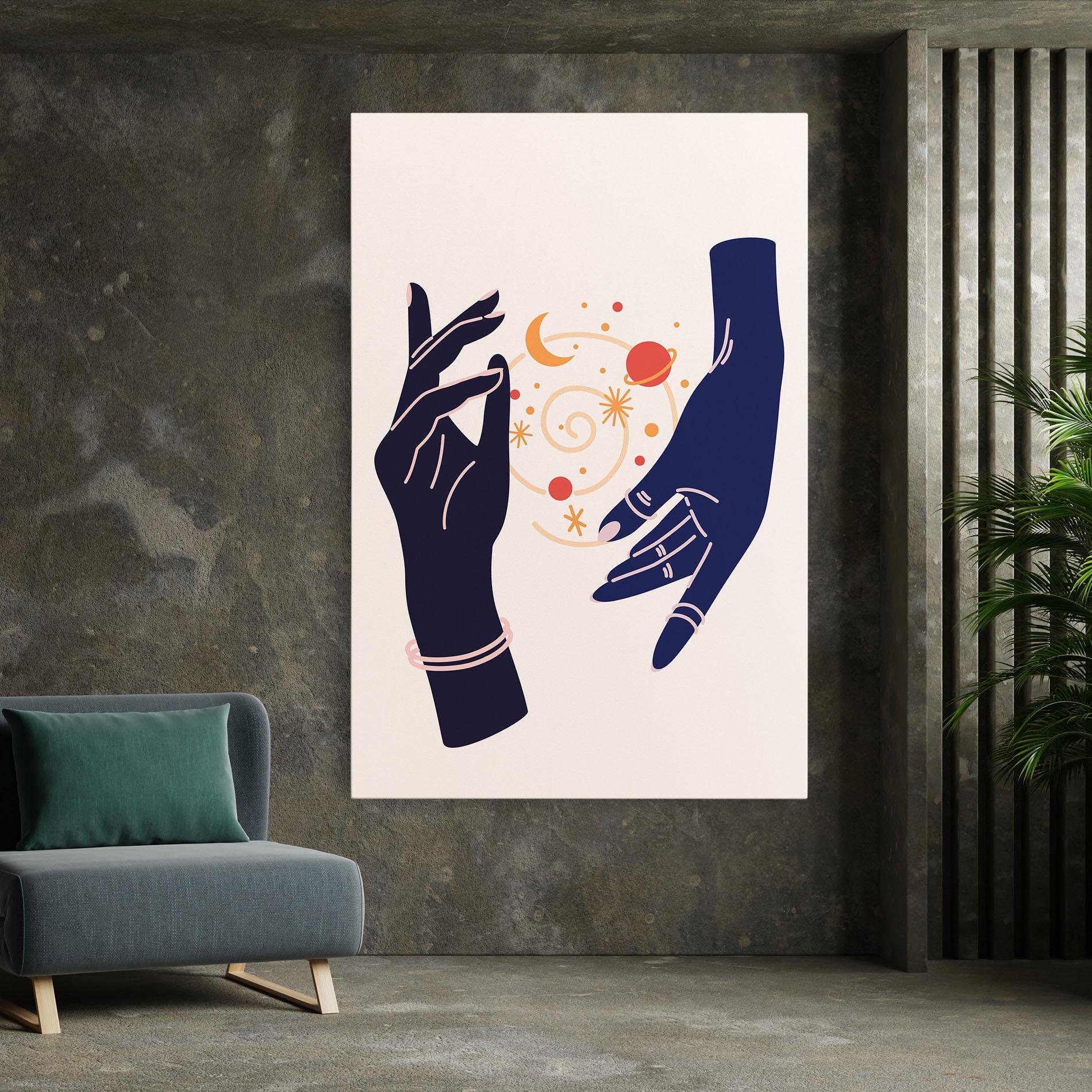 Leinwandbild Magic Purple Hands mockup 7