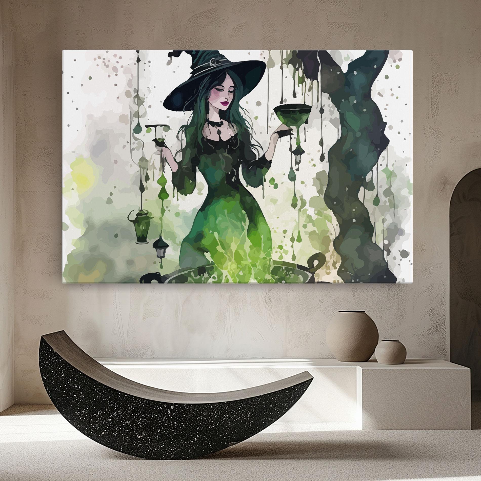 Leinwandbild Green Light Witch mockup 8