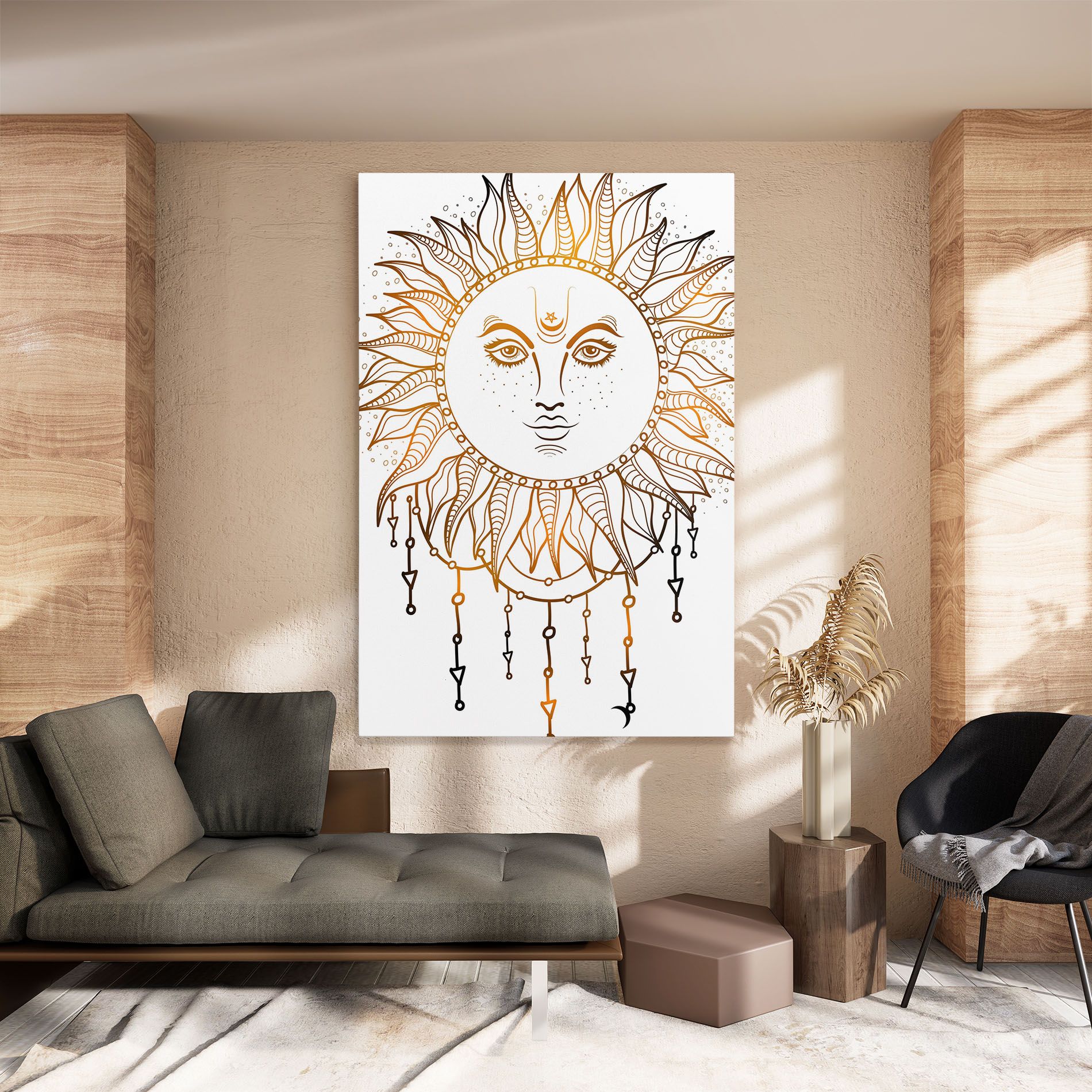 Gold Sun Face mockup 8