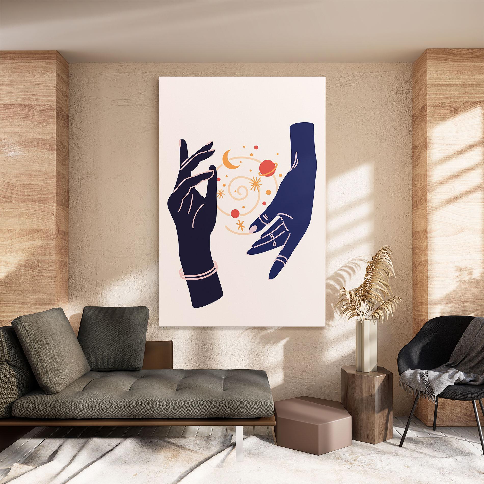 Leinwandbild Magic Purple Hands mockup 8