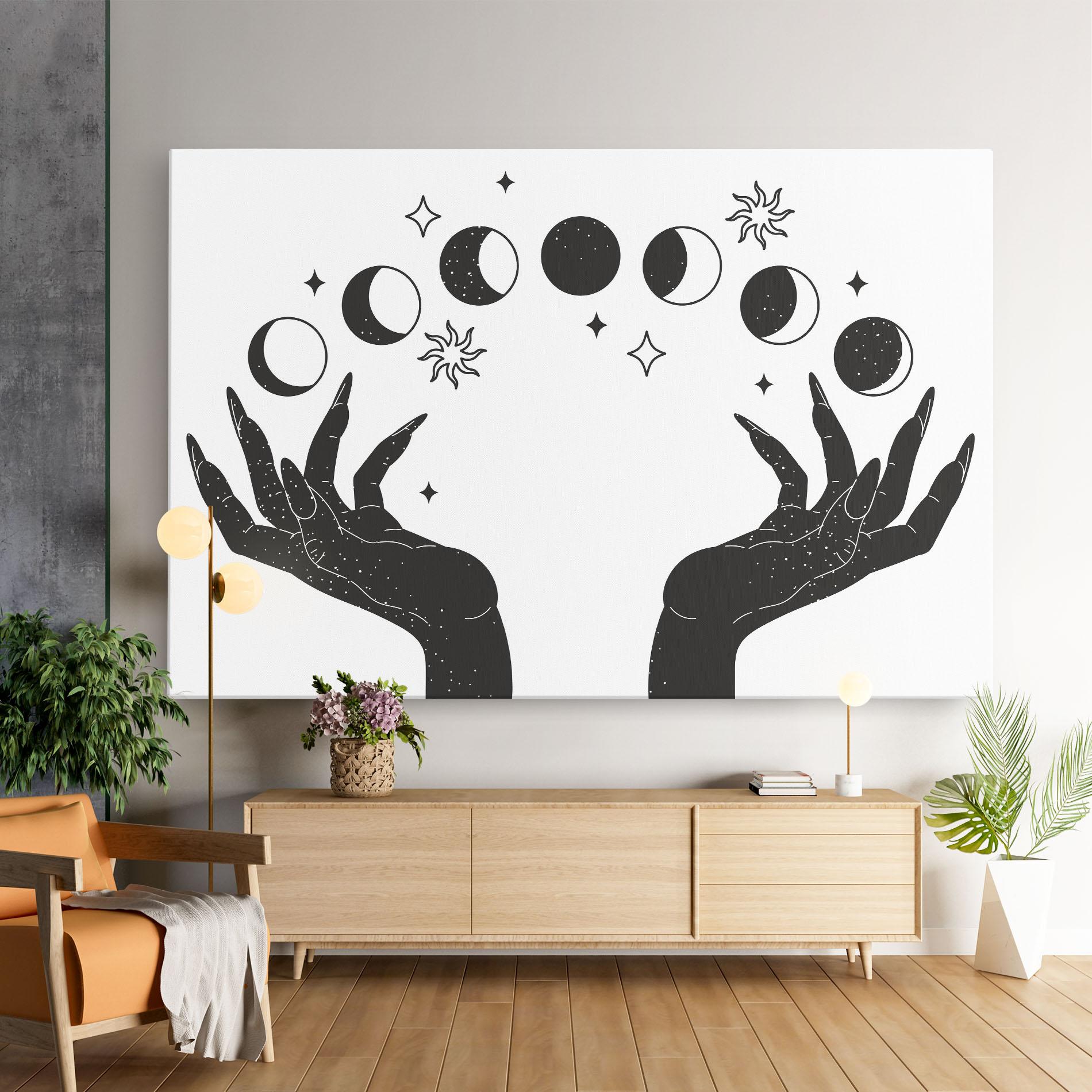 Leinwandbild Magic Moon Hands mockup 9