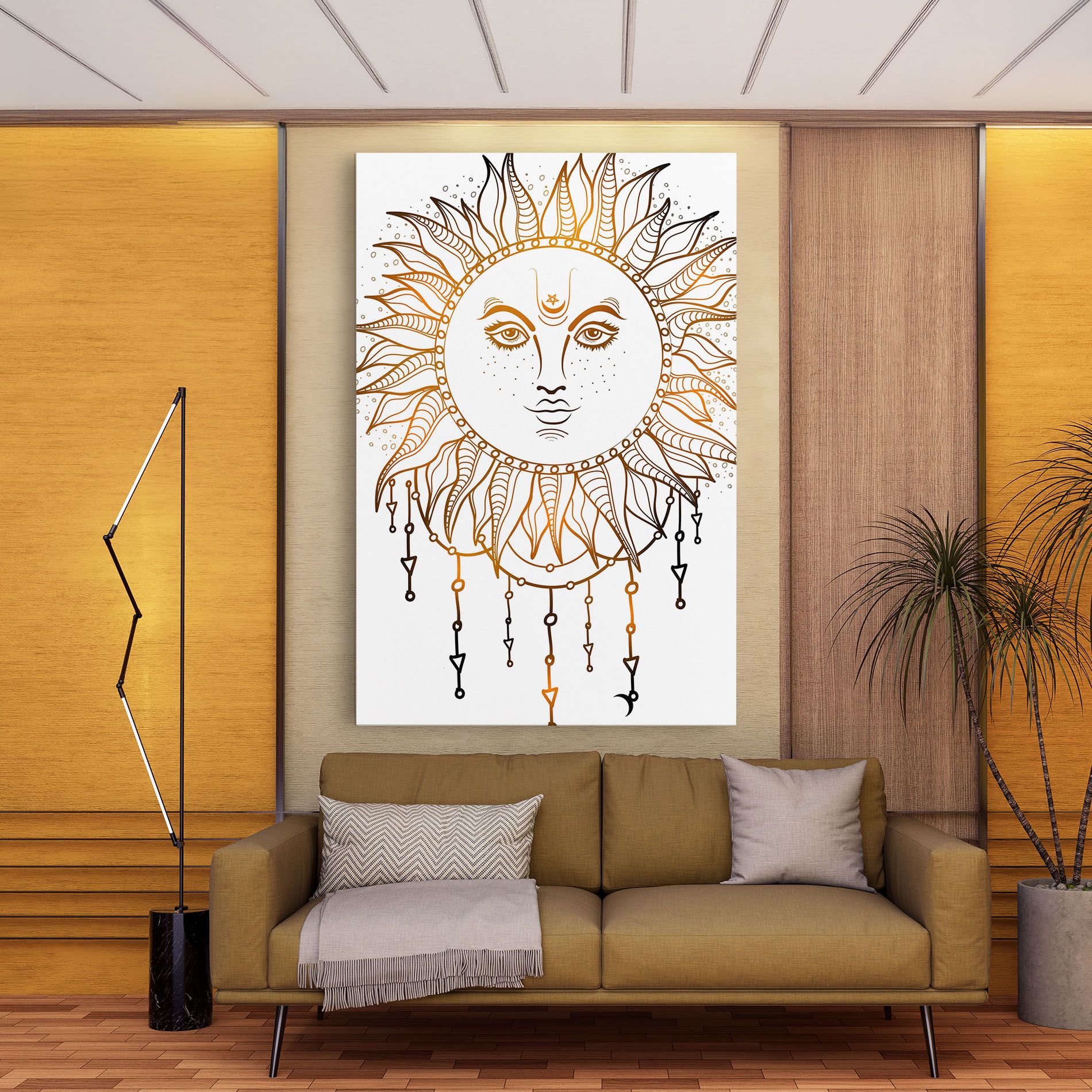 Gold Sun Face mockup 9