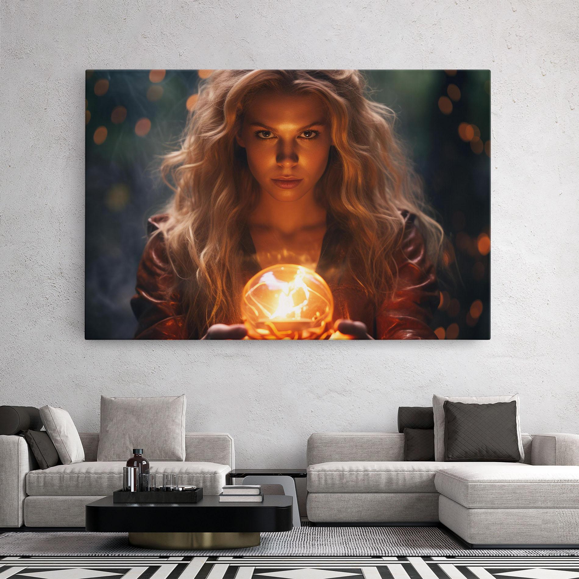 Leinwandbild Beautiful Woman Witch mockup 2