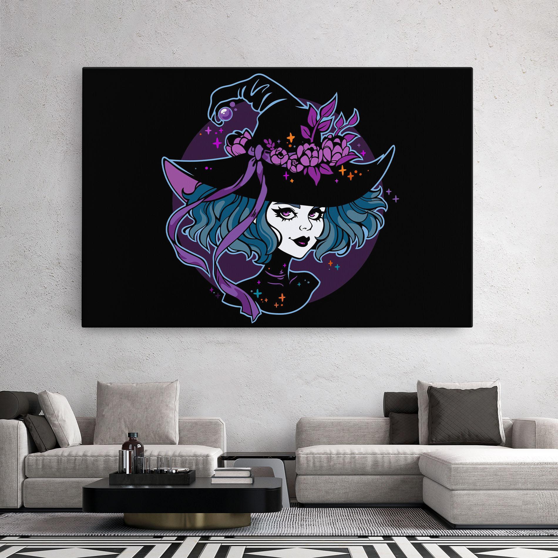 Leinwandbild Cute Purple Witch mockup 2